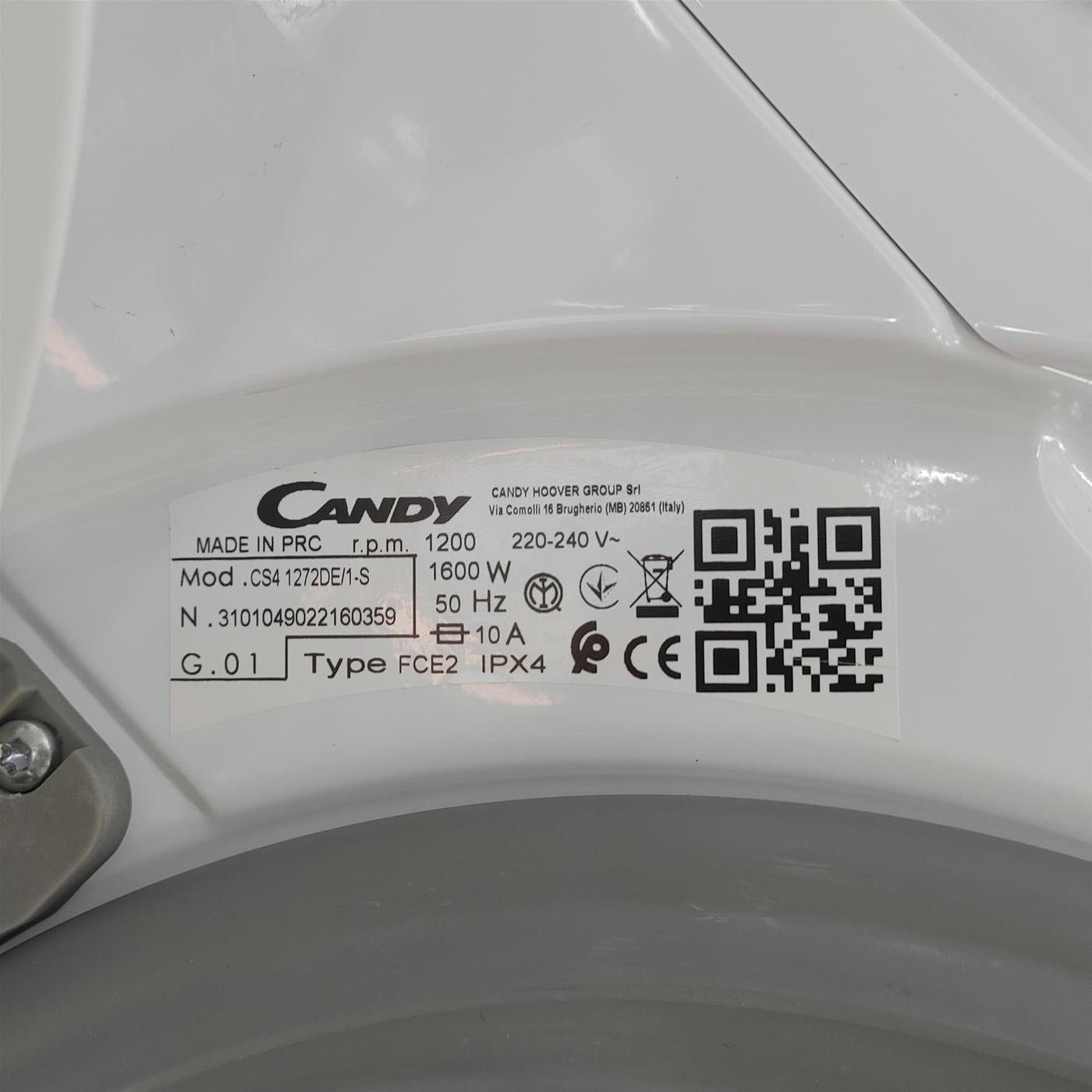 Lavatrice Candy CS4 1272D3/2-01 Caricamento frontale 7 kg 1200 Giri/min Bianco