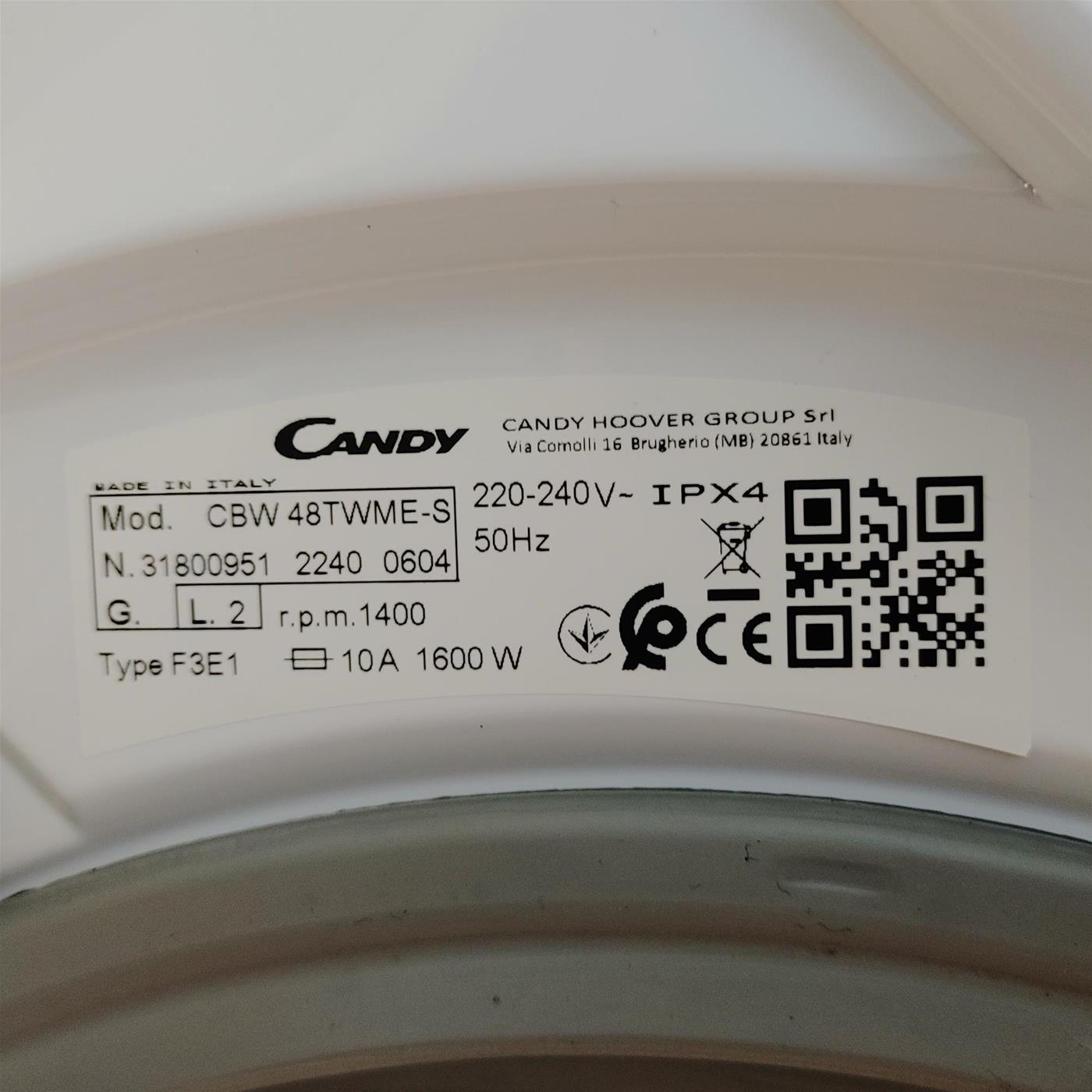 Candy CBW48TWME-S Lavatrice da incasso 8 Kg