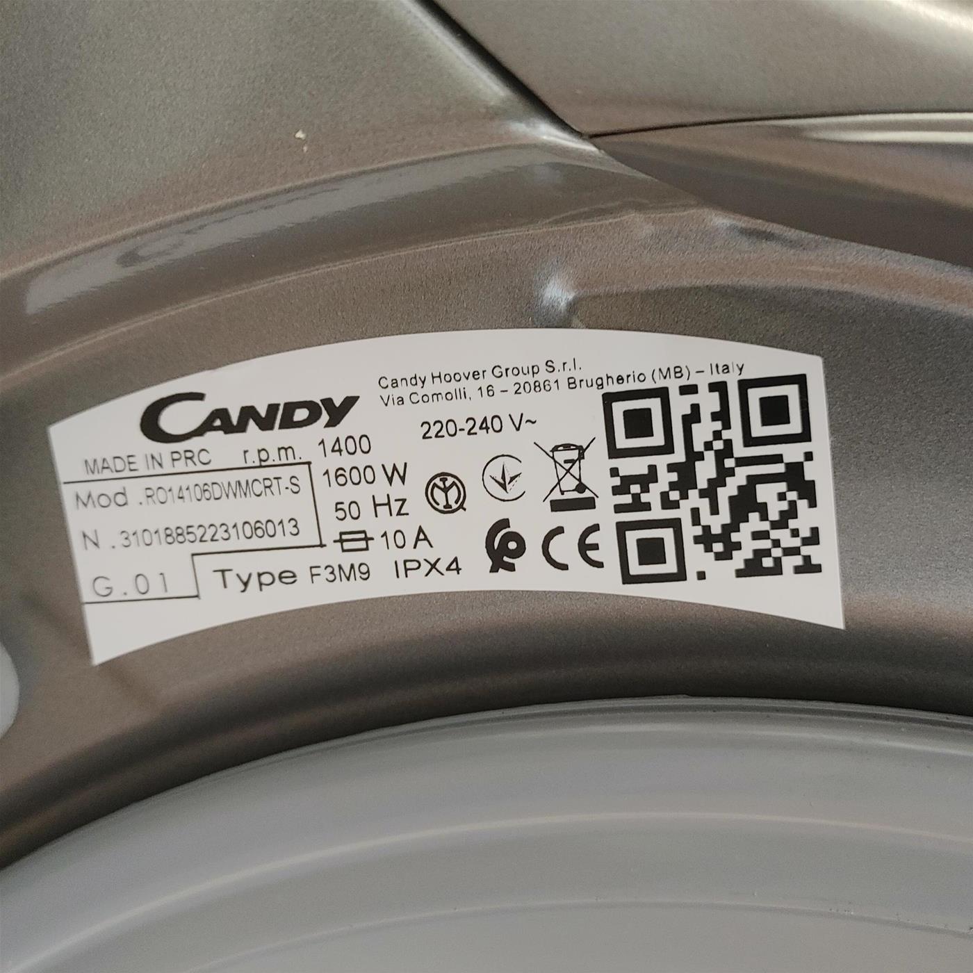 Lavatrice Candy RapidÓ RO14106DWMCRT-S Caricamento frontale 10 kg 1400 Giri/min Antracite