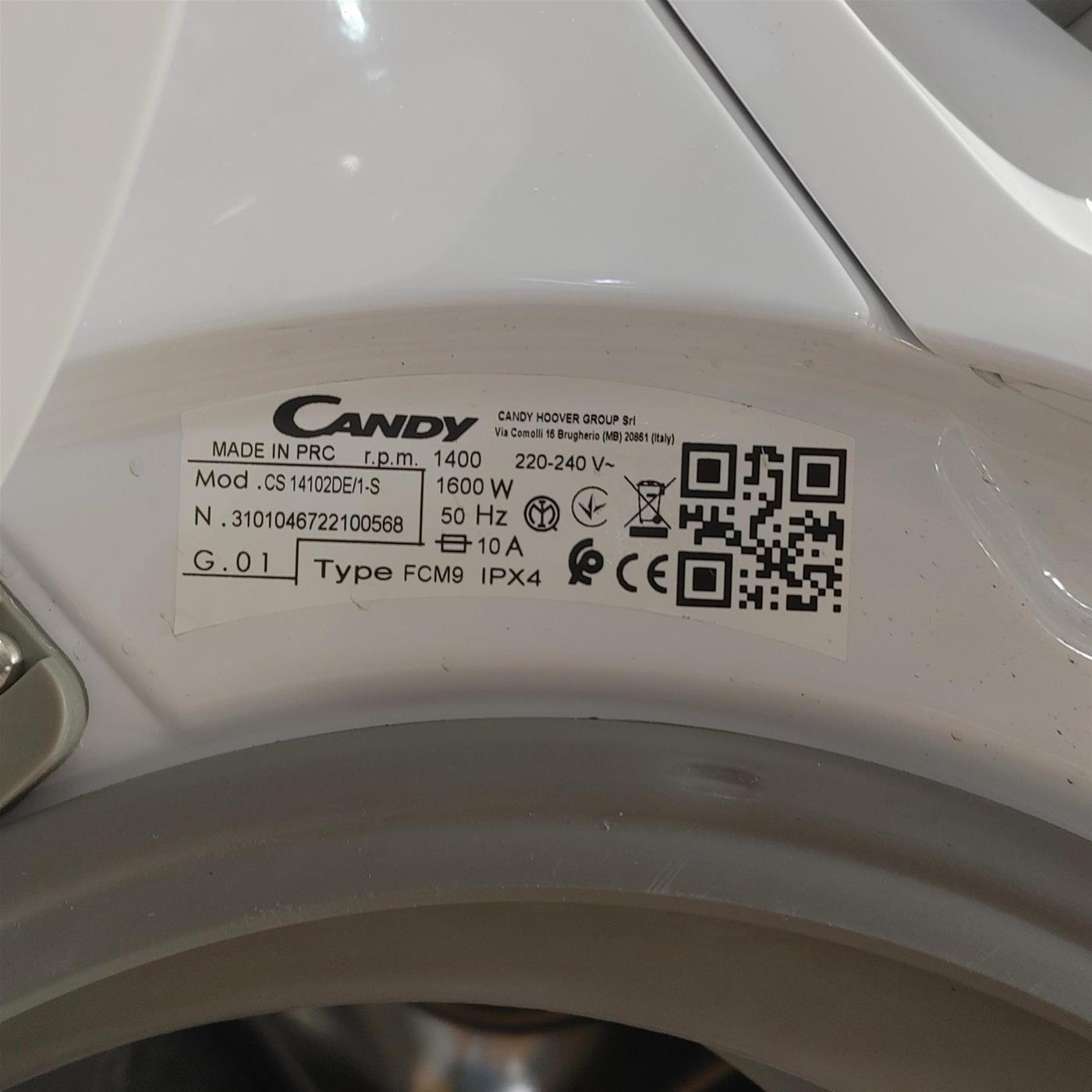 Candy Smart CS 14102DE/1-S Lavatrice 10 kg, Carica Frontale, 1400 Giri