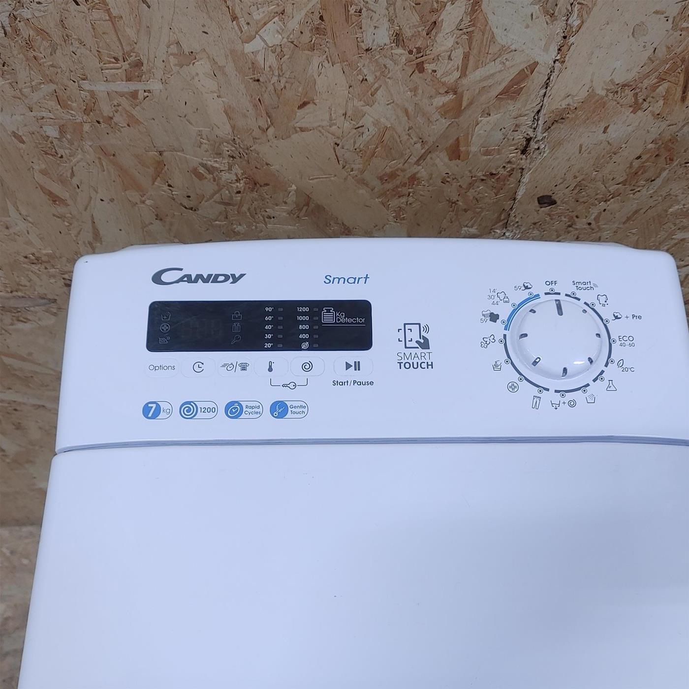 Candy Smart CSTG 272DVE/1-S Lavatrice Caricamento dall'alto 7 kg 1200 Giri/min Bianco