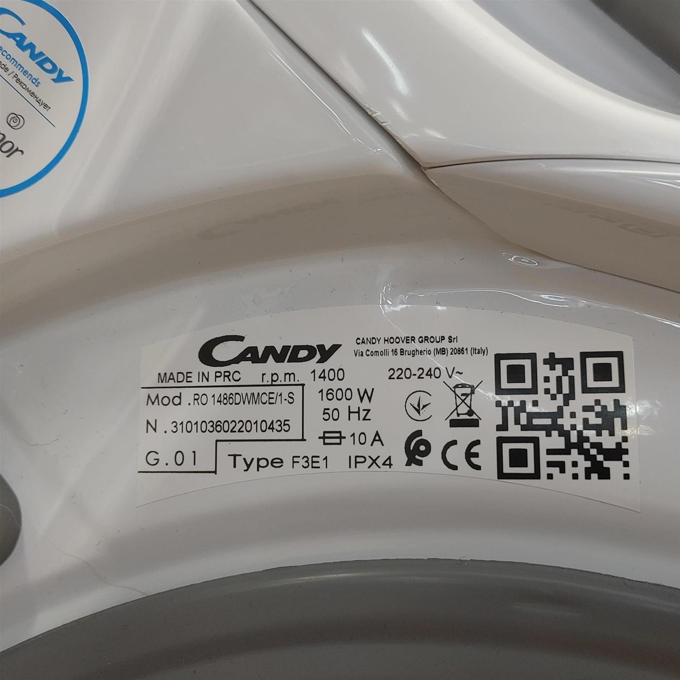 Lavatrice Candy RapidÓ RO 1486DWH7/1-S Carica frontale 8 kg 1400 Giri/min Bianco