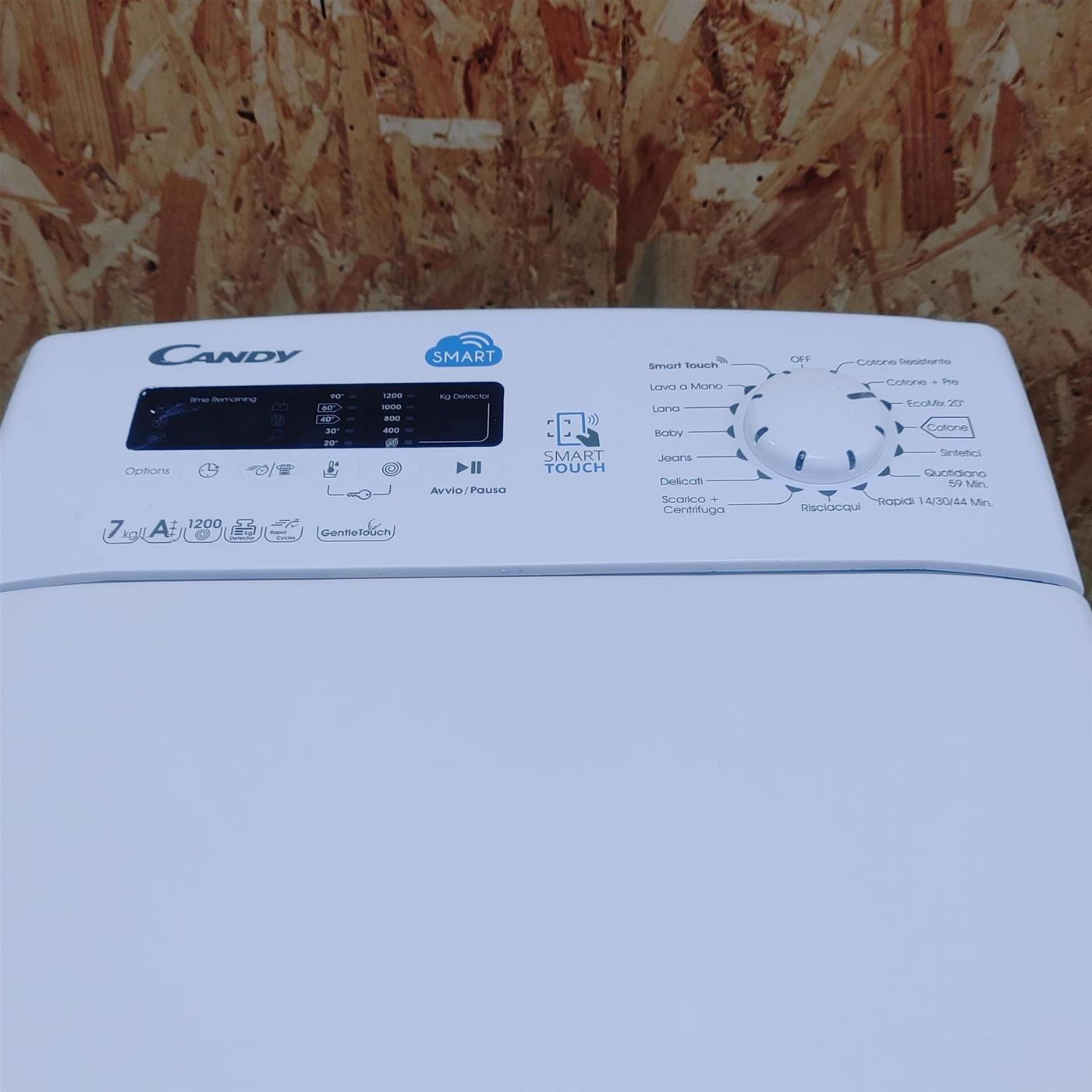 Lavatrice Candy Smart CST G372D-01 Carica dall'alto 7 kg 1200 giri Bianco