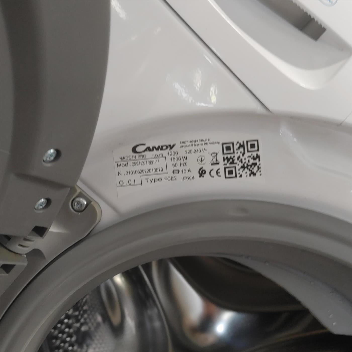 Candy Smart CSS4127TRE/1-11 lavatrice Caricamento frontale 7 kg 1200 Giri/min D Bianco