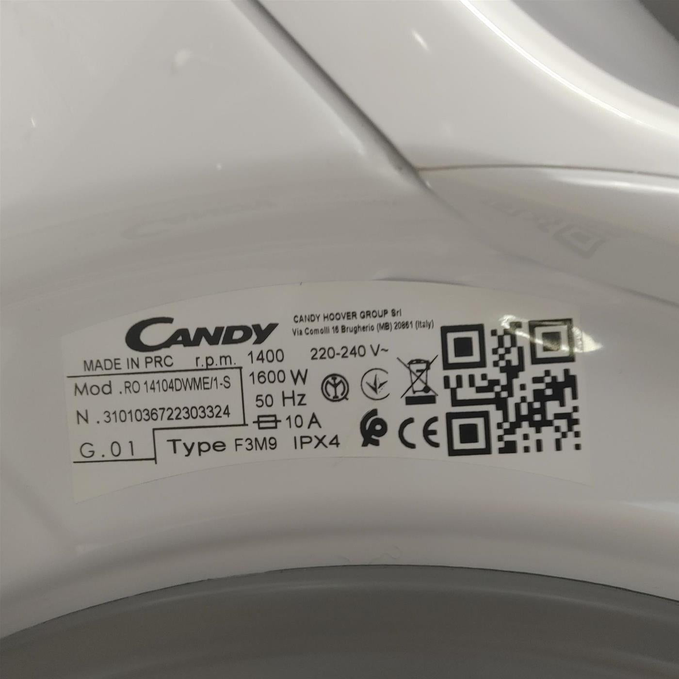 Lavatrice Candy RapidÓ RO14104DWME/1 Caricamento frontale 10 kg 1400 Giri/min Bianco