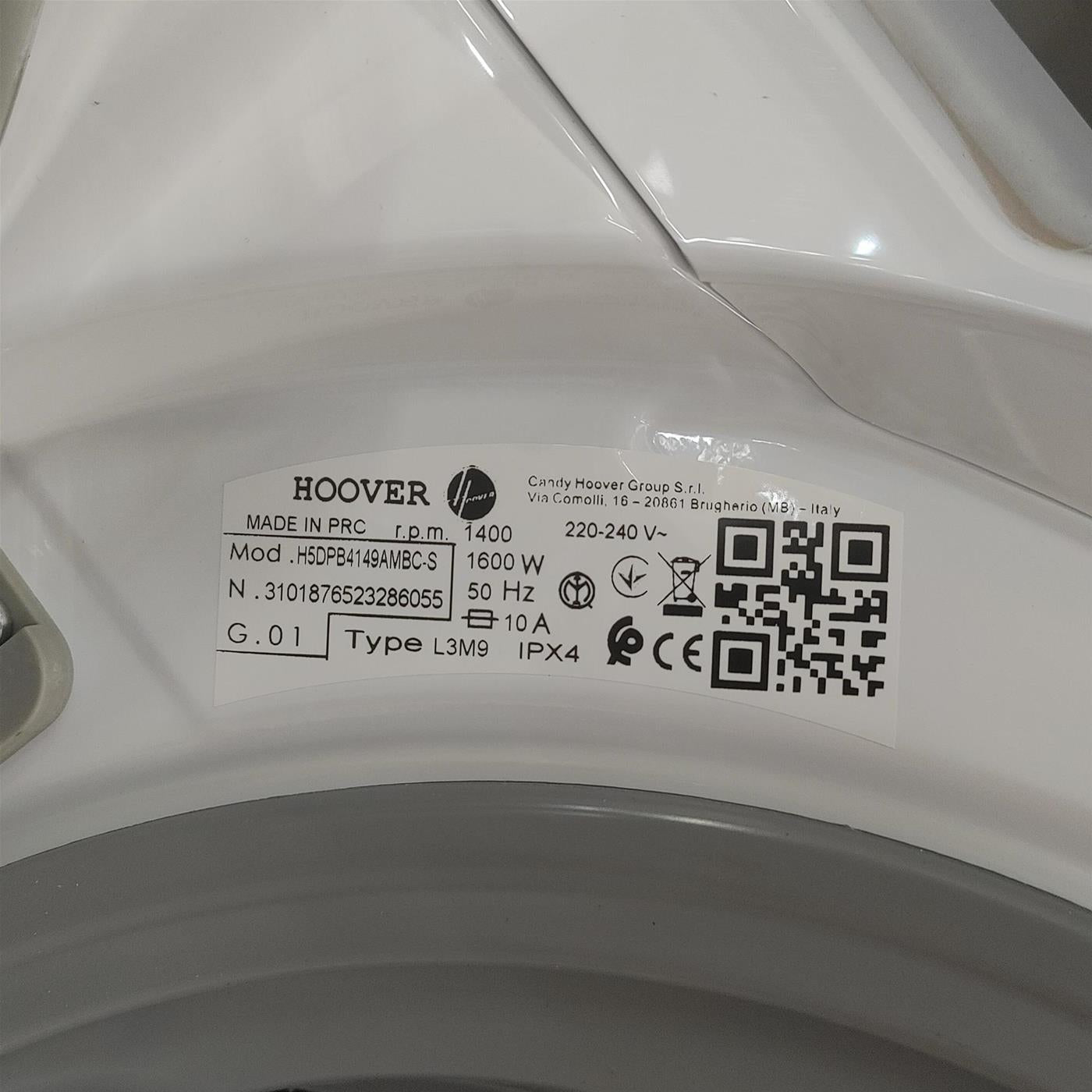 Lavasciuga Hoover H-WASH&DRY 550 H5DPB4149AMBC-S Libera installazione Caricamento frontale Bianco F