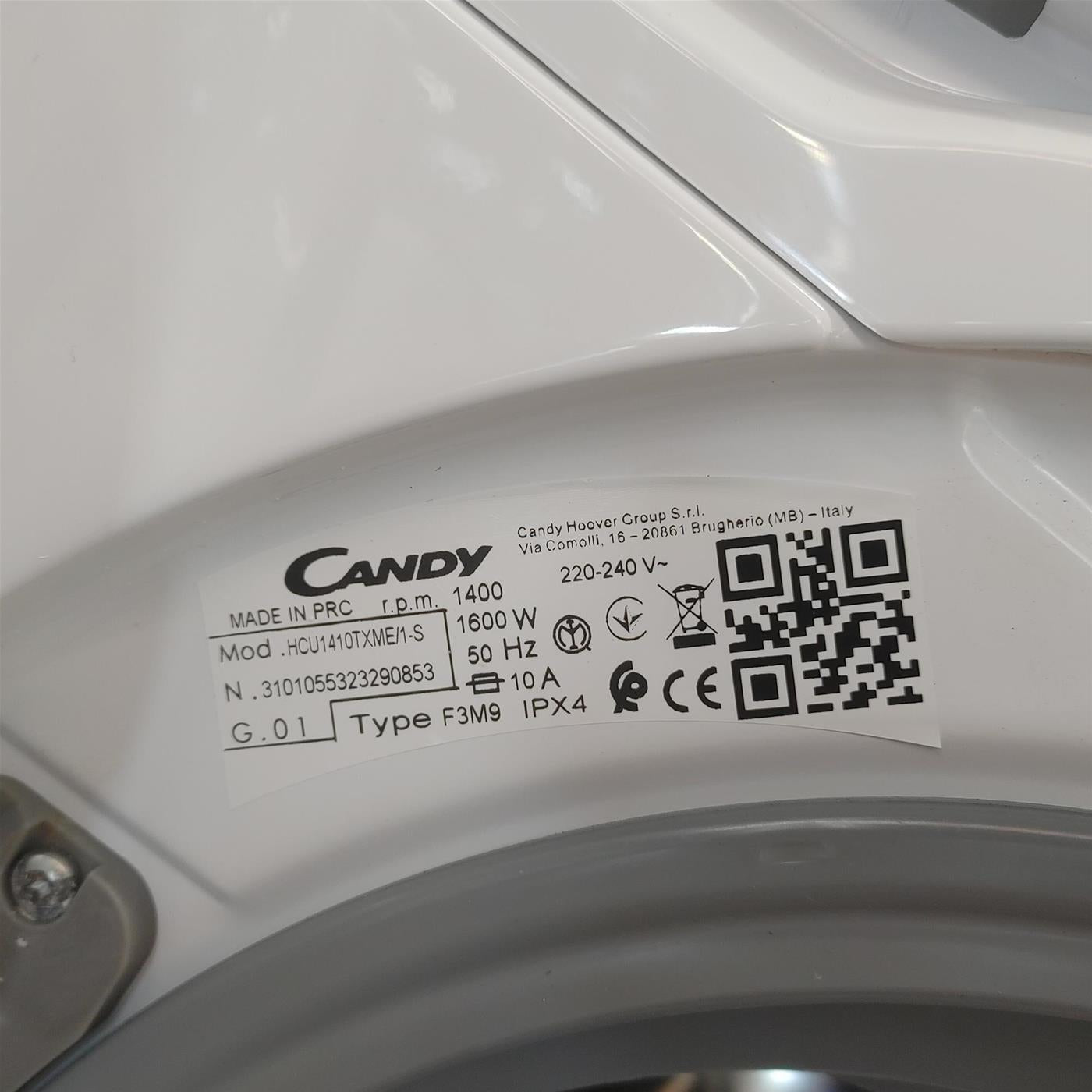 Lavatrice Candy Ultra HCU1410TXME/1-S Caricamento frontale 10 kg 1400 Giri/min Bianco