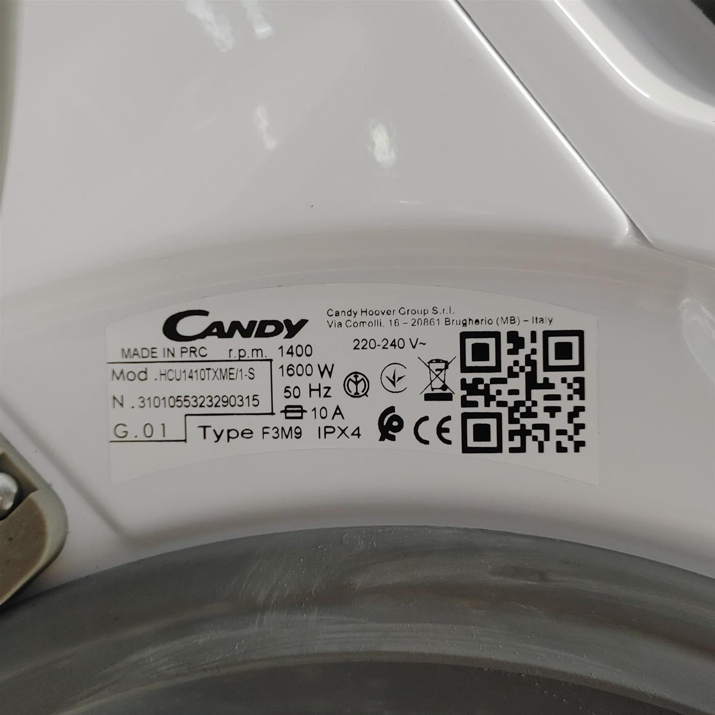 Lavatrice Candy Ultra HCU1410TXME/1-S Caricamento frontale 10 kg 1400 Giri/min Bianco