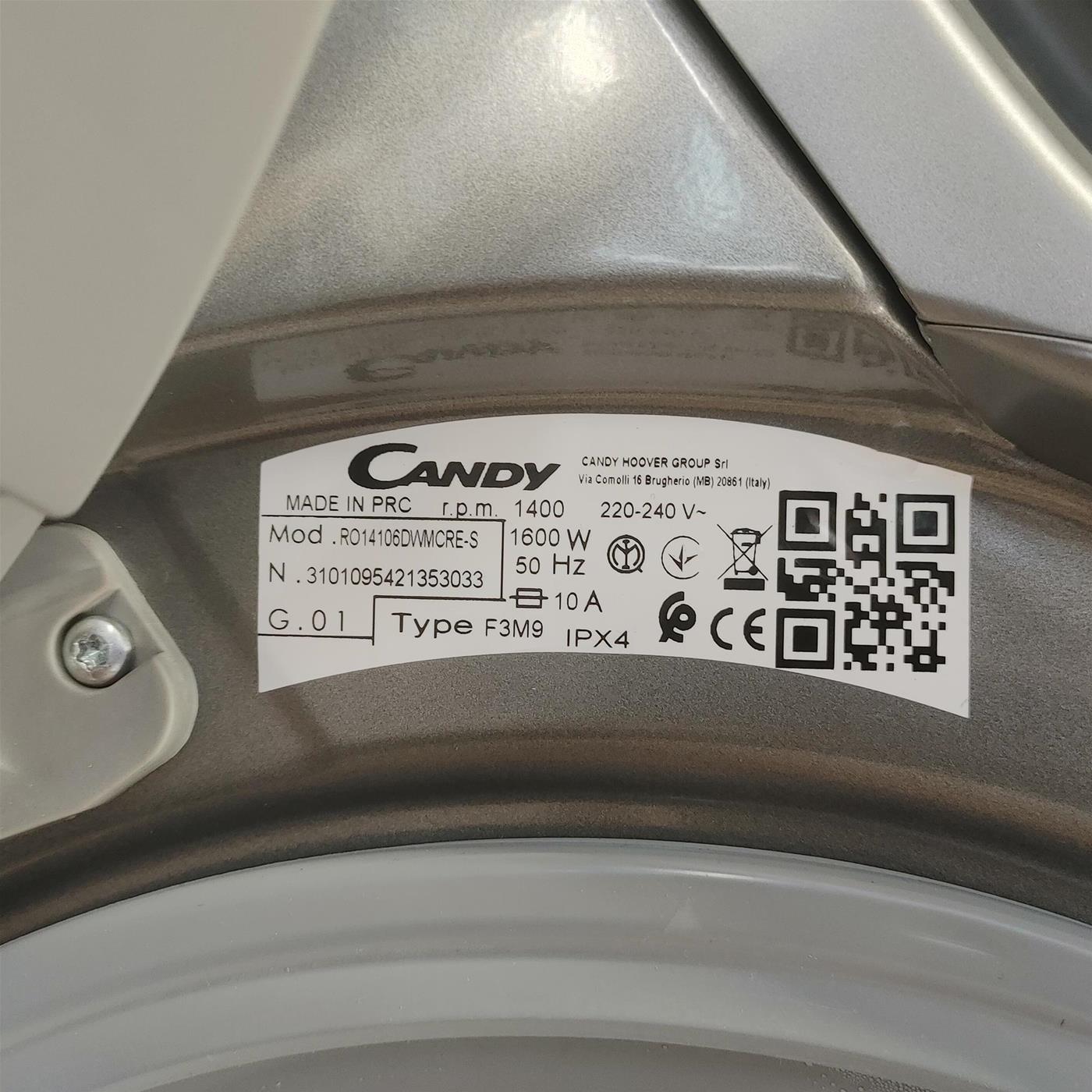 Lavatrice Candy RapidÓ RO14106DWMCRE-S Caricamento frontale 10 kg 1400 Giri/min Antracite