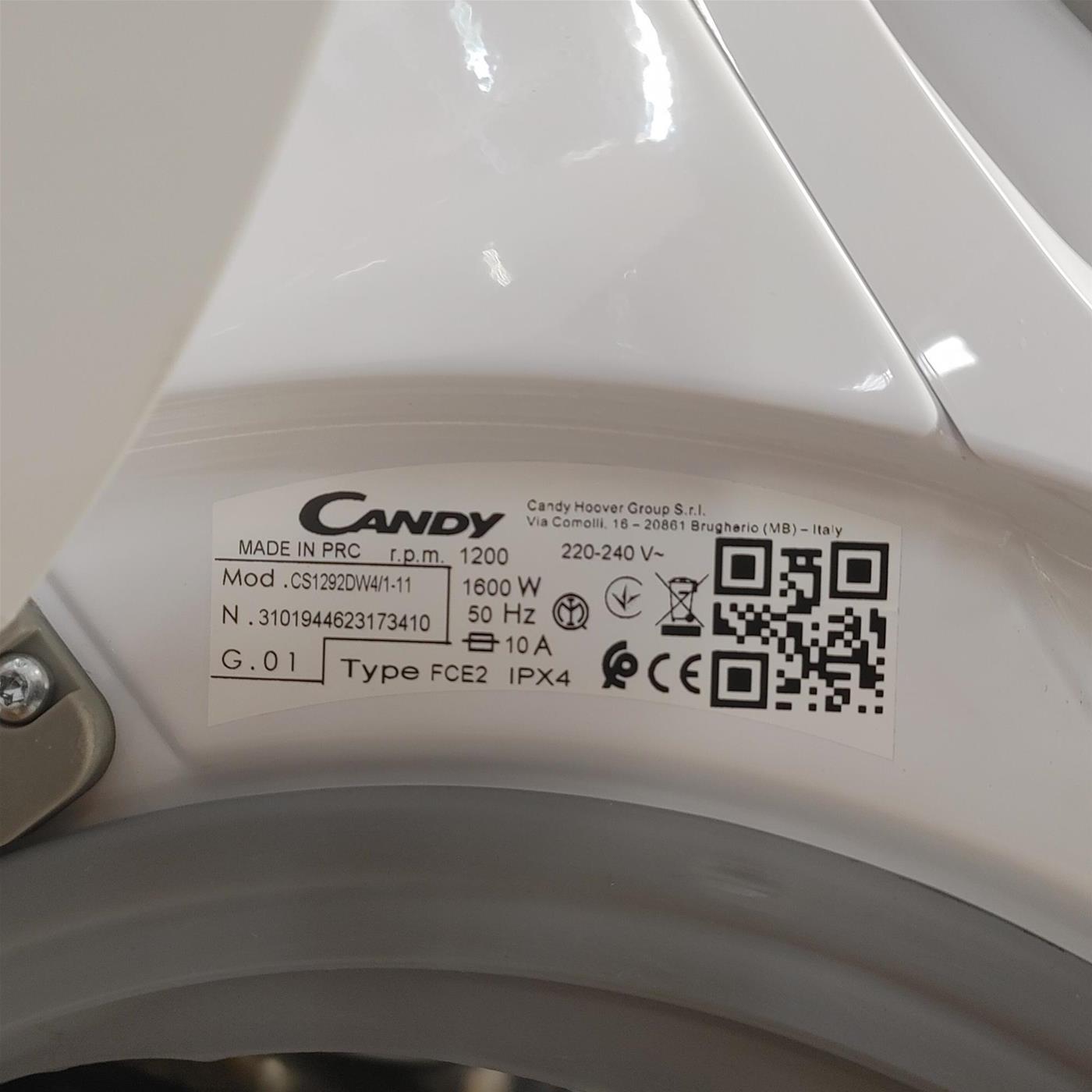 Lavatrice Candy Smart CS1292DW4/1-11 Caricamento frontale 9 kg 1200 Giri/min Bianco