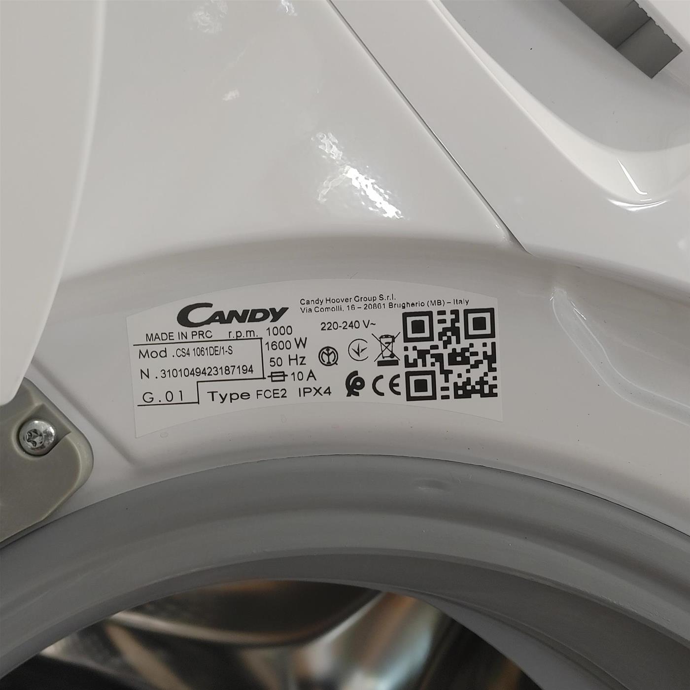 Candy Smart CS41061DE/1-S Lavatrice 6 kg, Carica Frontale, 1200 Giri