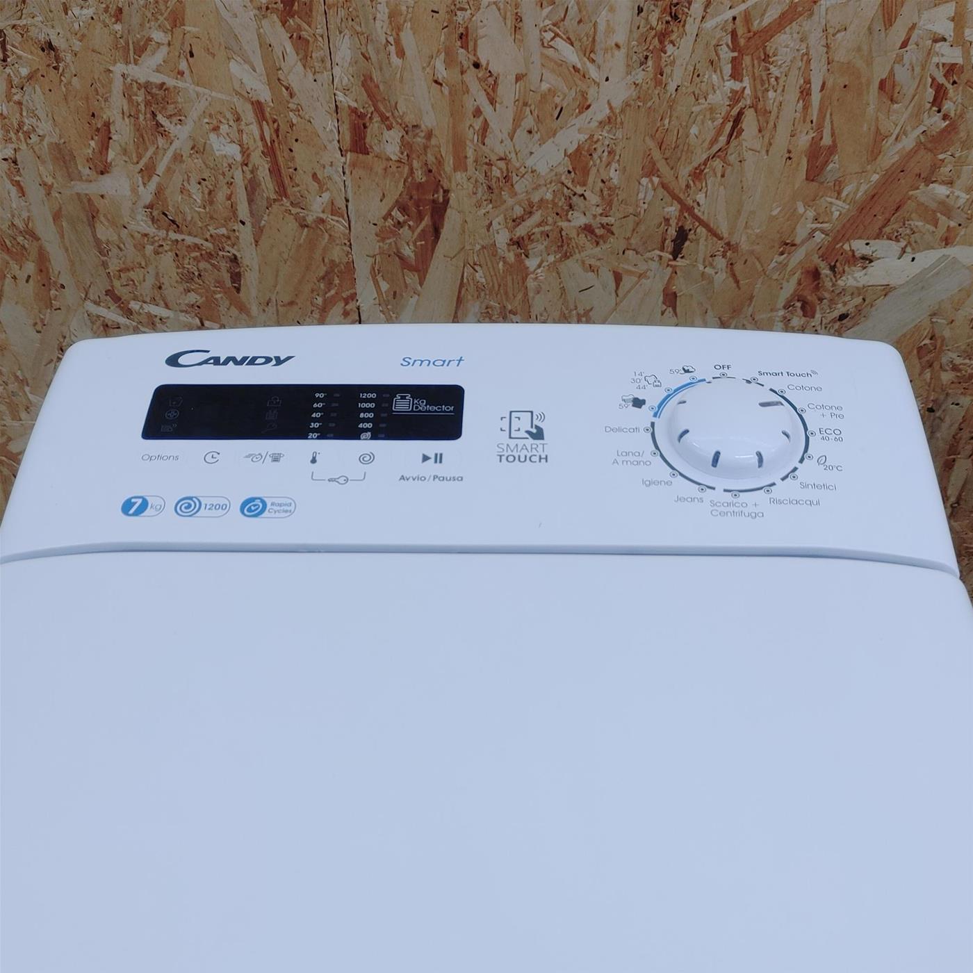 Lavatrice Candy Smart CSTG 272DE/1-11 Caricamento dall'alto 7 kg 1200 Giri/min Bianco