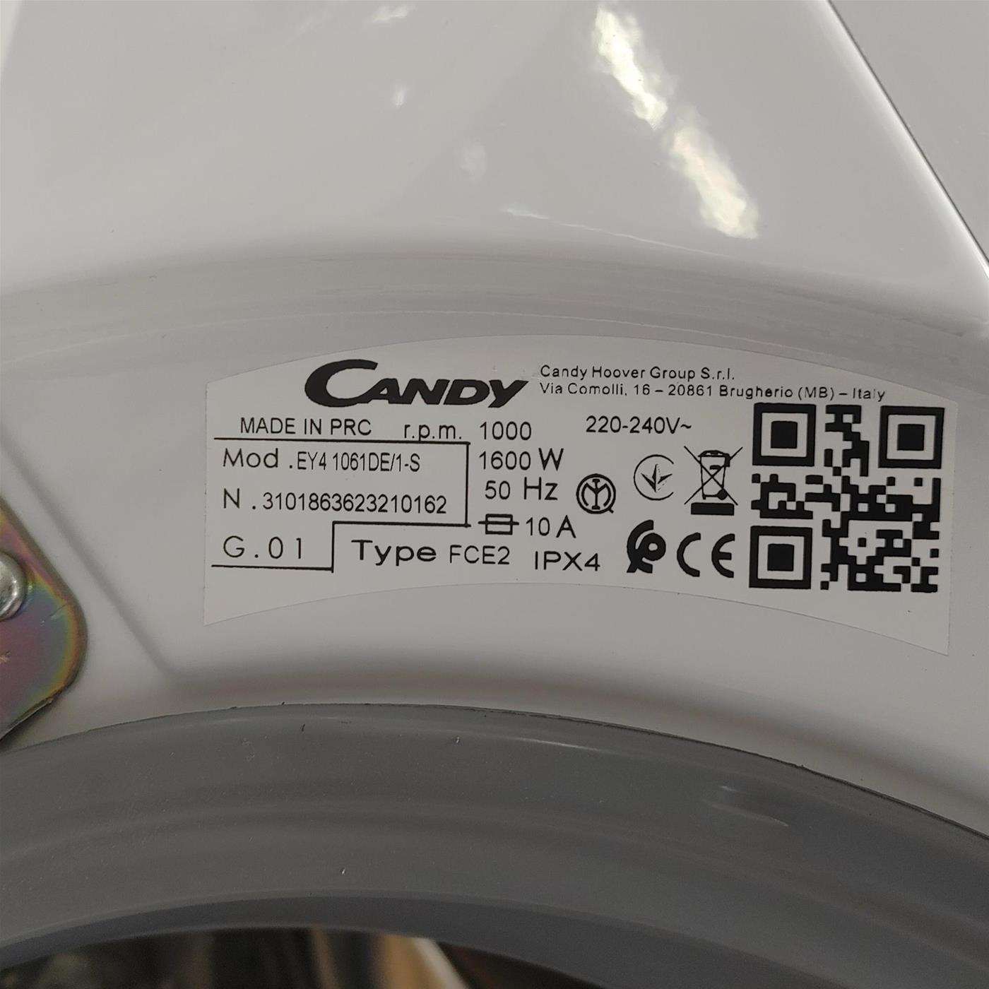 Lavatrice Candy Easy EY4 1061DE/1-S Caricamento frontale 6 kg 1000 Giri/min Bianco