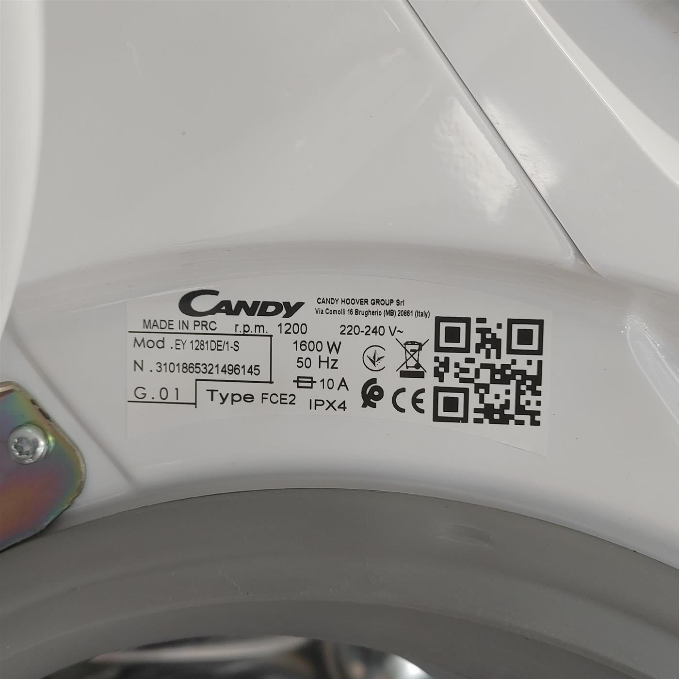 Lavatrice Candy Easy EY 1281DE/1-S Carica frontale 8 kg 1200 Giri/min Bianco