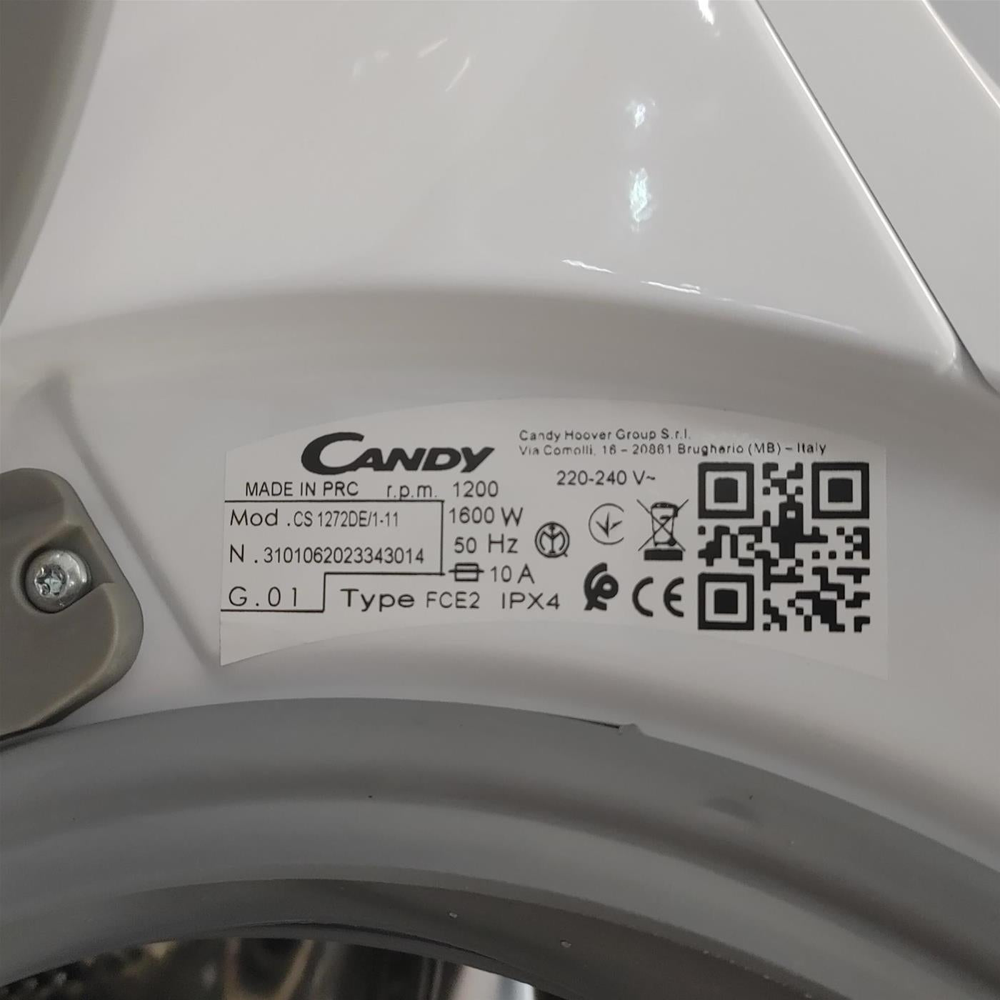 Candy CS1272DE/1-11 lavatrice Caricamento frontale 7 kg 1200 Giri/min Bianco