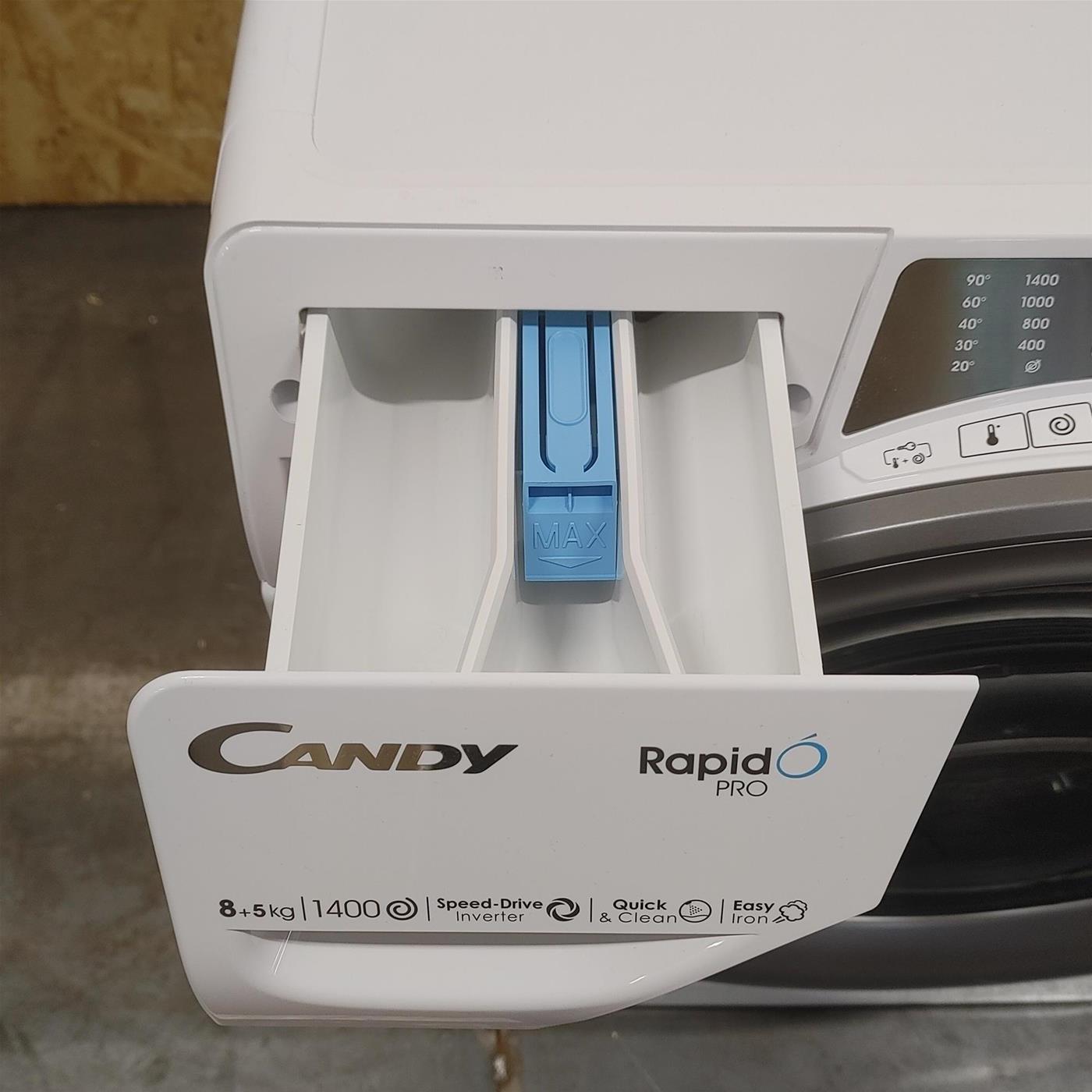 Lavasciuga Candy RapidÓ PRO RPW4856BWMR/1-S Libera Installazione Caricamento Frontale Bianco