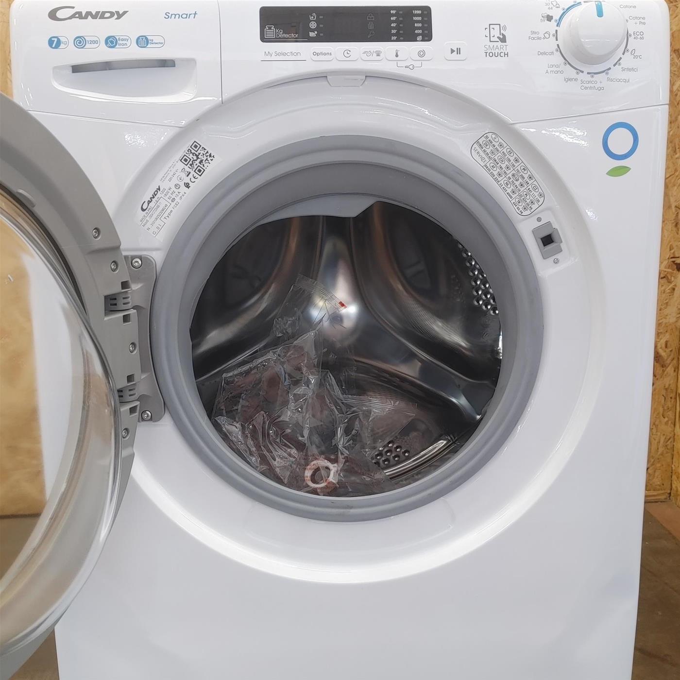 Candy Smart CSS4127TRE/1-11 lavatrice Caricamento frontale 7 kg 1200 Giri/min D Bianco