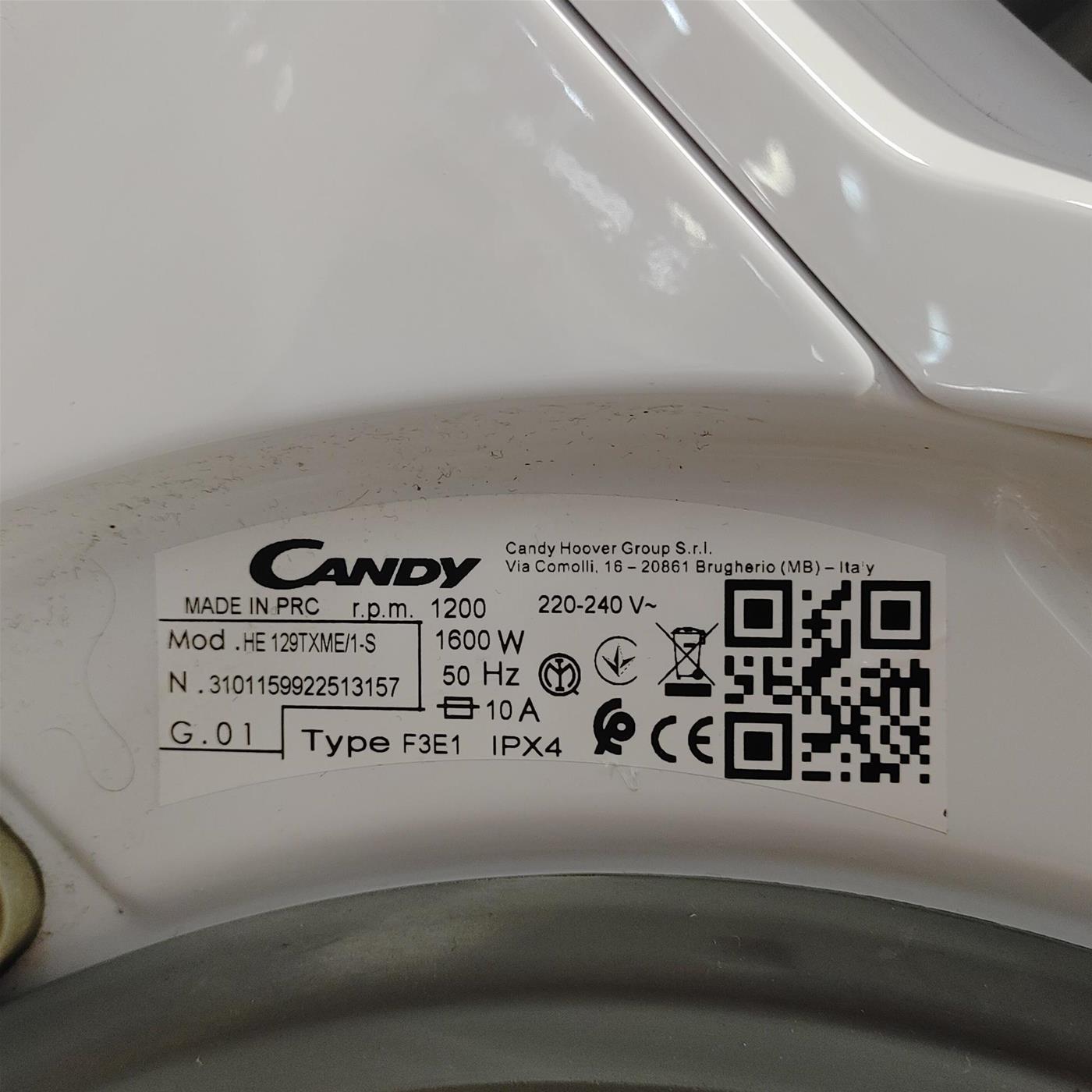 Candy HE 129TXME/1-S Lavatrice a carica frontale Ultra Hygiene