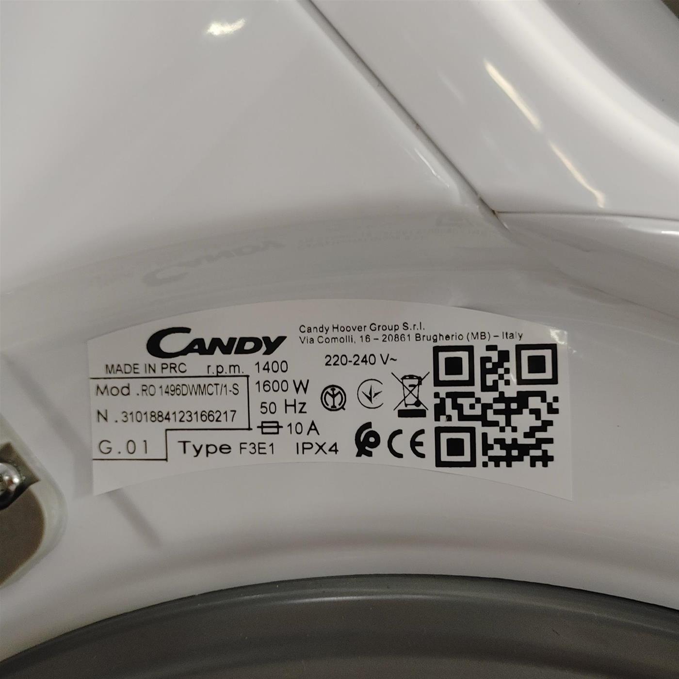 Lavatrice Candy RapidÓ RO 1496DWMCT/1-S Carica frontale 9 kg 1400 giri Bianco