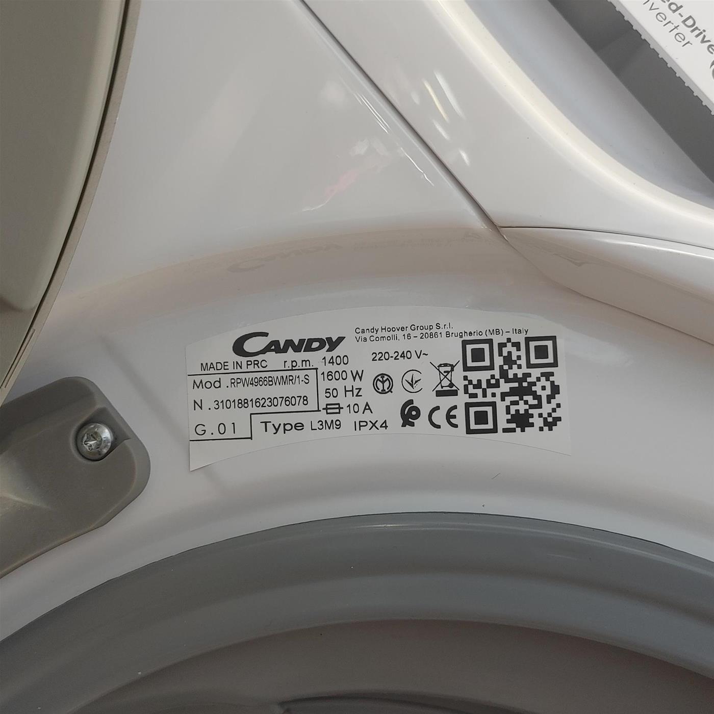 Lavasciuga Candy RapidÓ PRO RPW4966BWMR/1-S, Classe D (