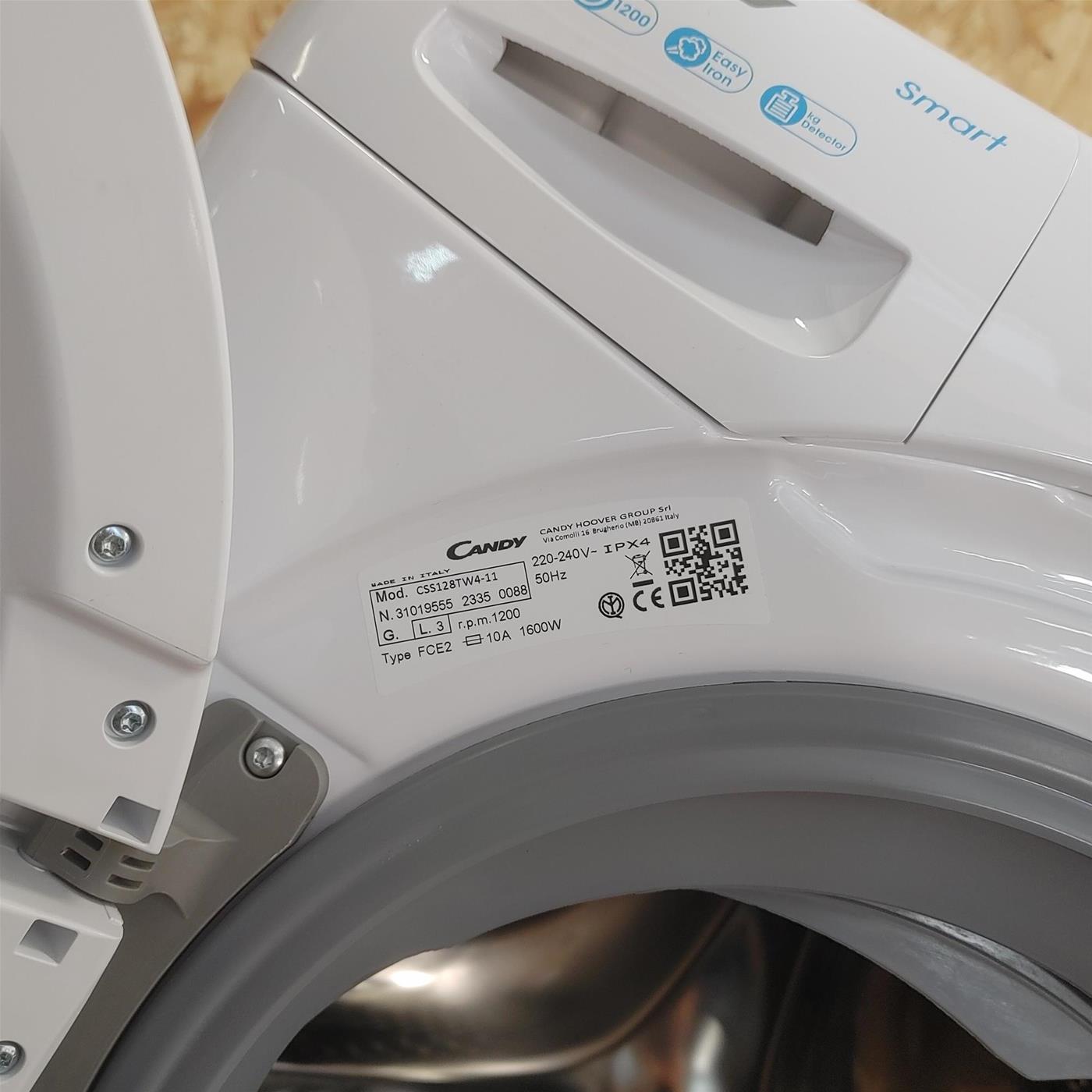 Lavatrice Candy Smart CSS128TW4-11 Caricamento frontale 8 kg 1200 Giri/min Bianco