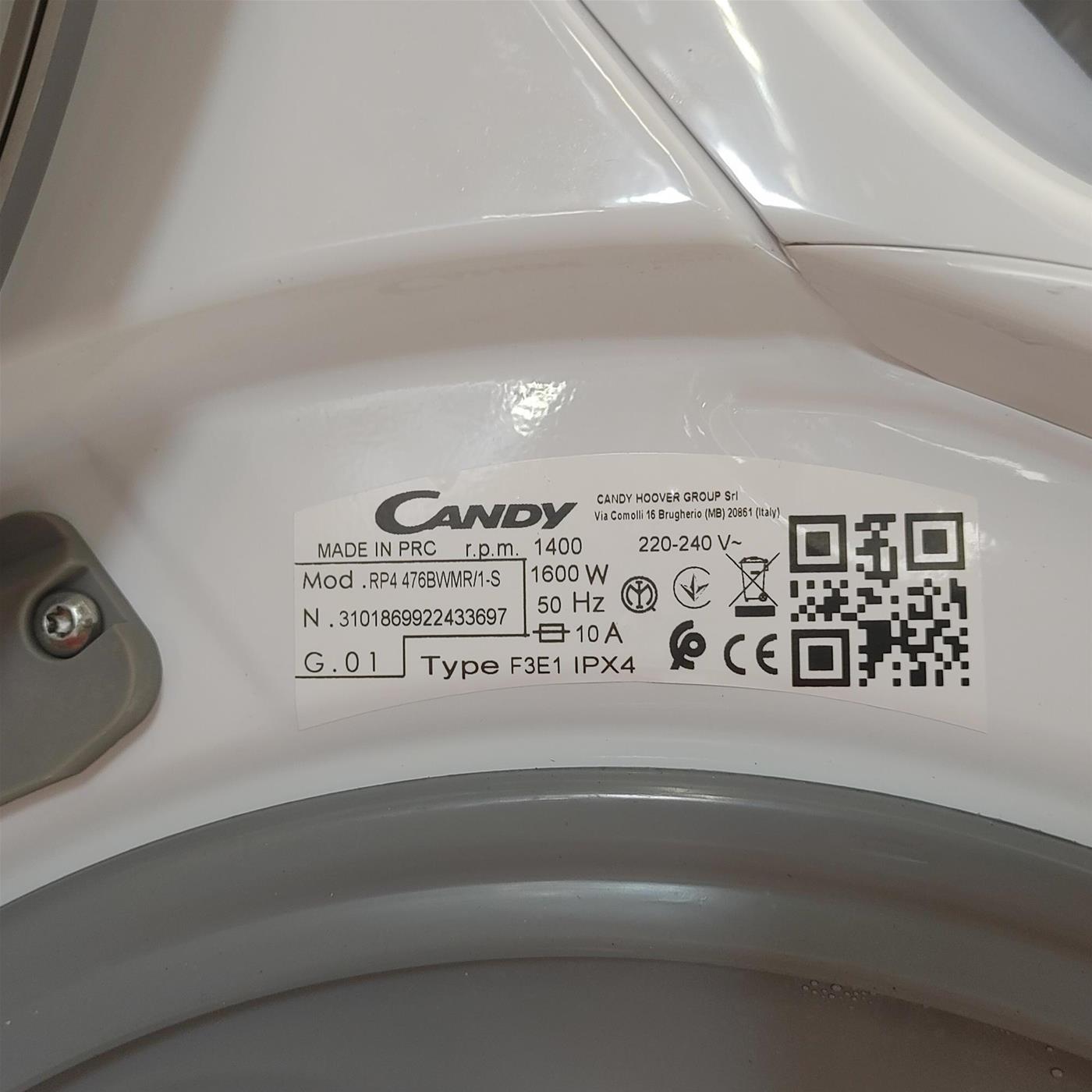 Lavatrice Candy RapidÓ PRO RP4 476BWMRR/1-S Carica frontale 7 kg 1400 giri Antracite