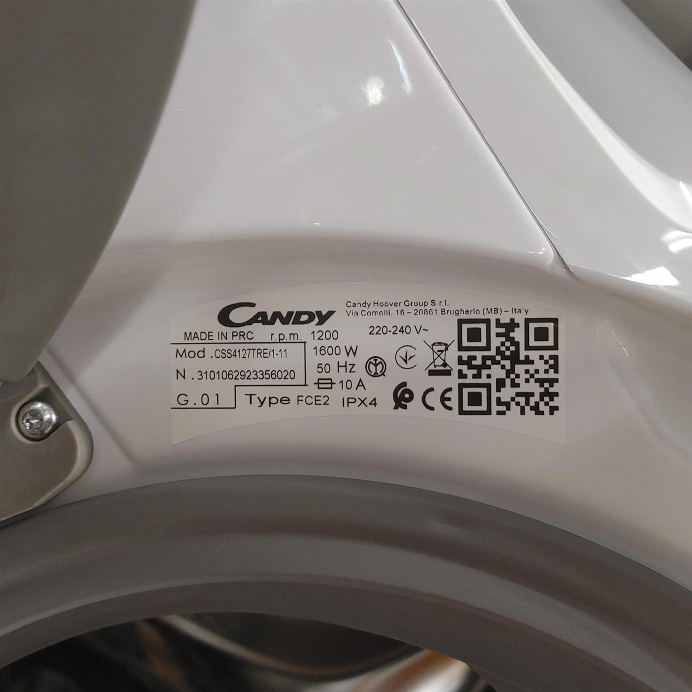 Candy Smart CSS41272DWSE-11 lavatrice Caricamento frontale 7 kg 1200 Giri/min Bianco