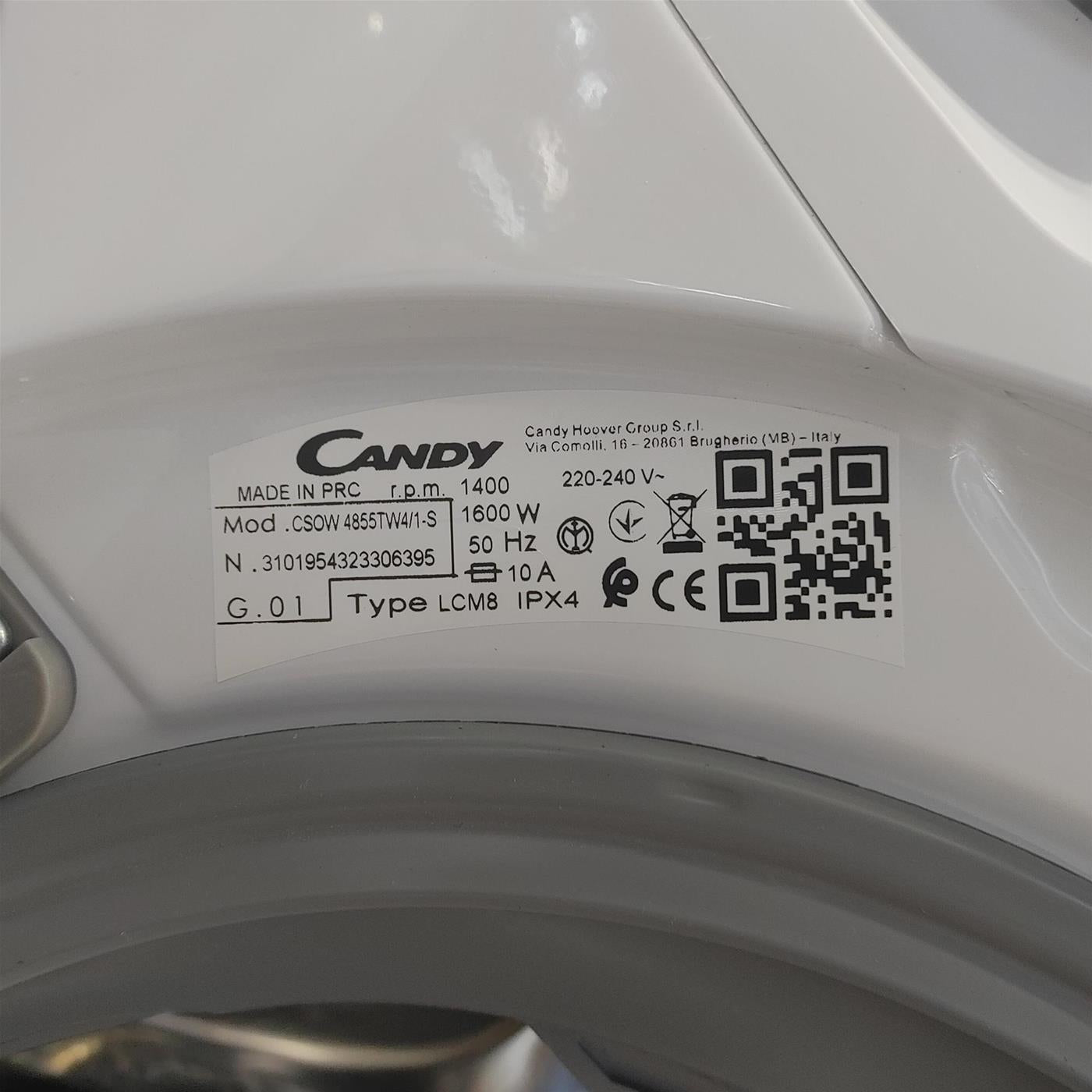 Lavasciuga Candy Smart Pro CSOW 4855TW4/1-S Libera Installazione Caricamento Frontale Bianco E