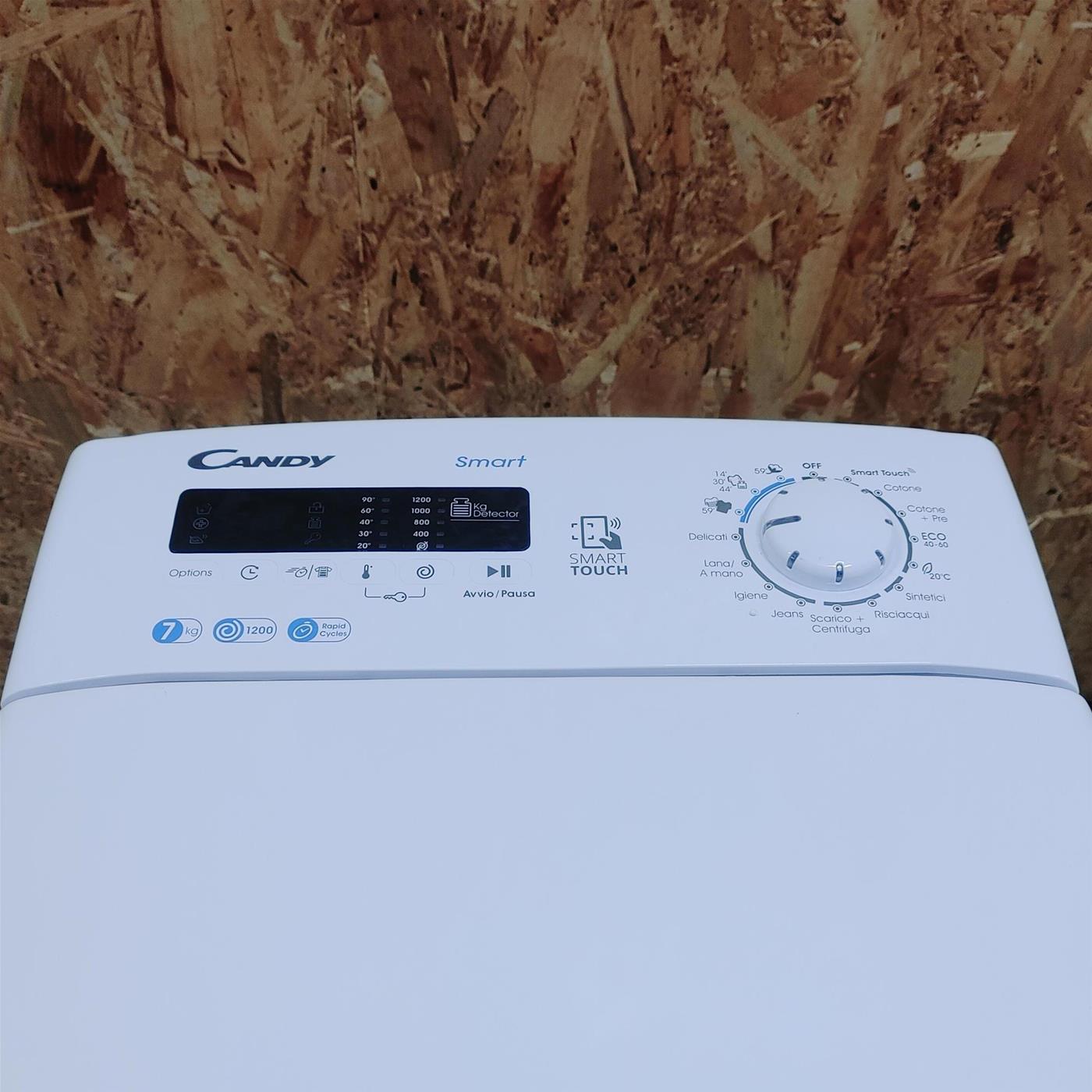 Candy CST 272D3/1-11 - Lavatrice 7kg, Tipo Carica dall'alto, 1200 giri/min, Bianco, Classe energetica C