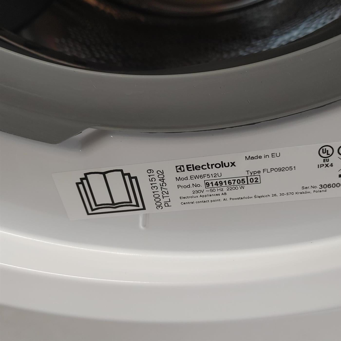 Electrolux EW6F512U lavatrice Caricamento frontale 10 kg