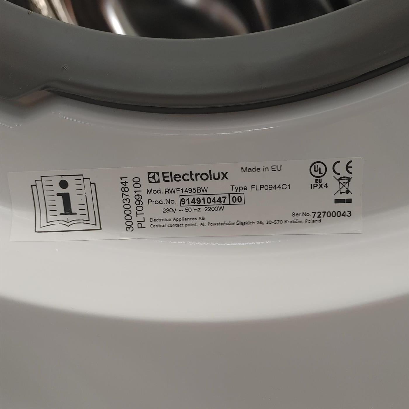 Lavatrice Electrolux RWF1495BW Carica frontale 9 kg 1400 Giri/min Bianco