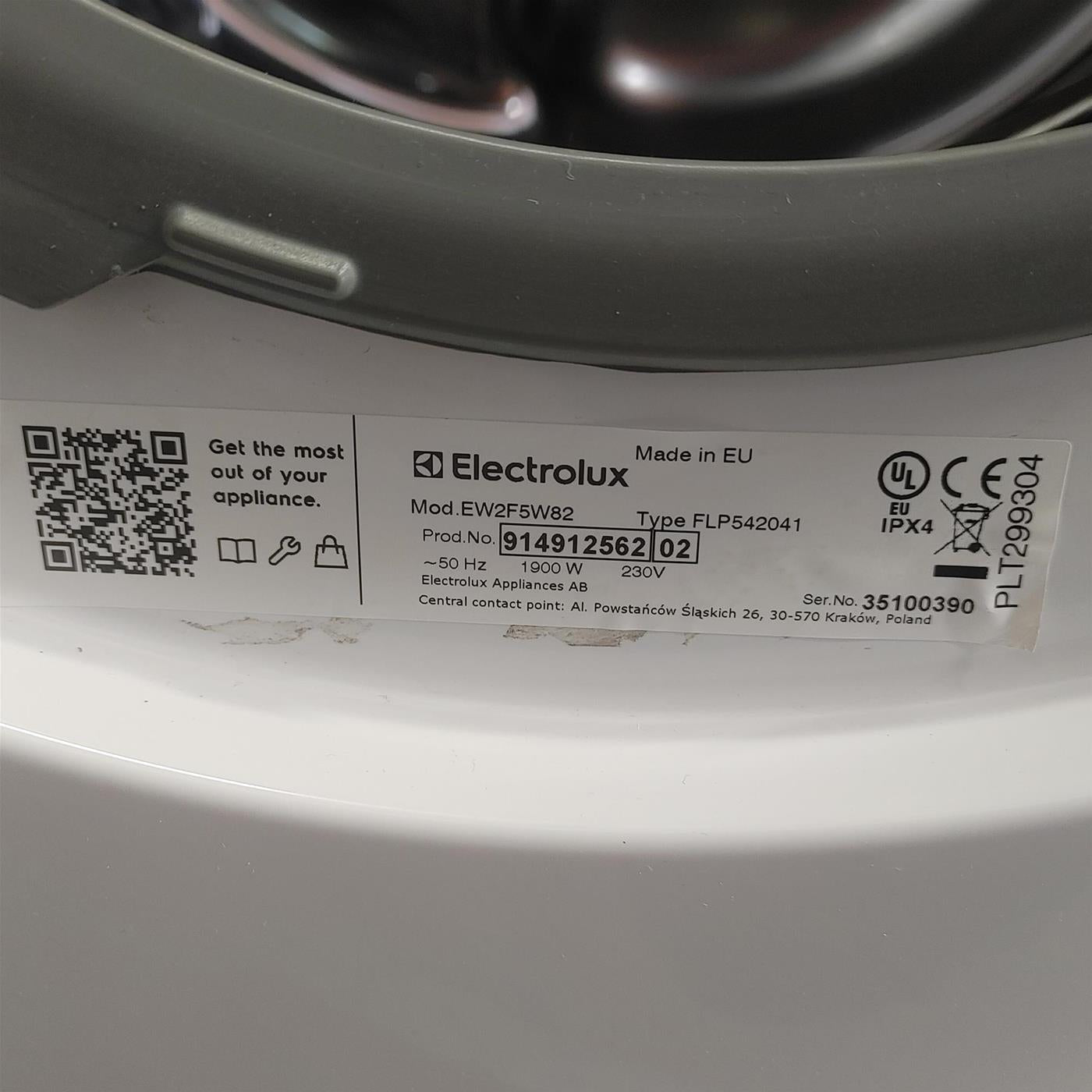 Lavatrice Electrolux EW2F5W82 Carica frontale 8 kg 1151 giri Bianco