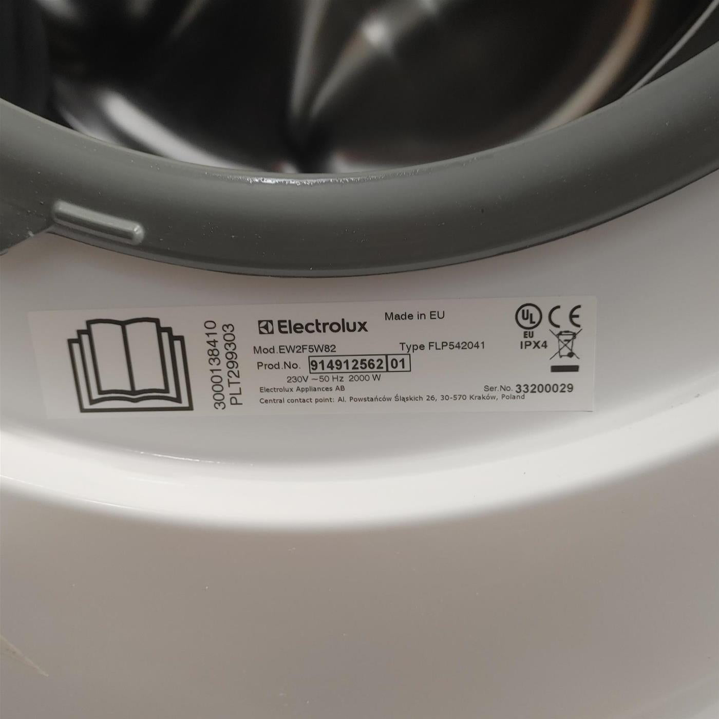 Lavatrice Electrolux EW2F5W82 Carica frontale 8 kg 1151 giri Bianco