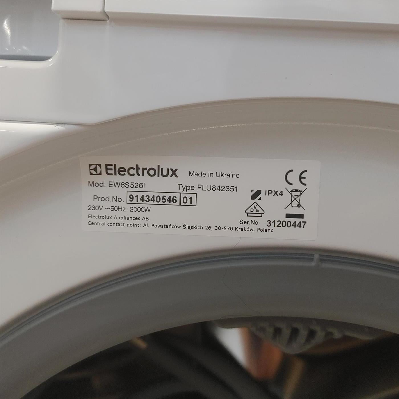Electrolux EW6S526I lavatrice Caricamento frontale 6 kg 1151 Giri/min Bianco