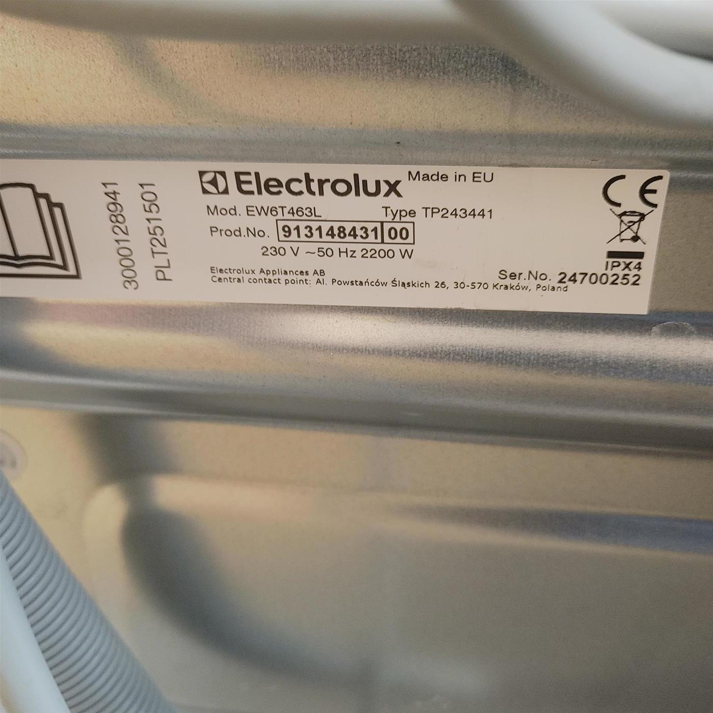 Lavatrice Electrolux EW6T463L Caricamento dall'alto 6 kg 1251 giri Bianco