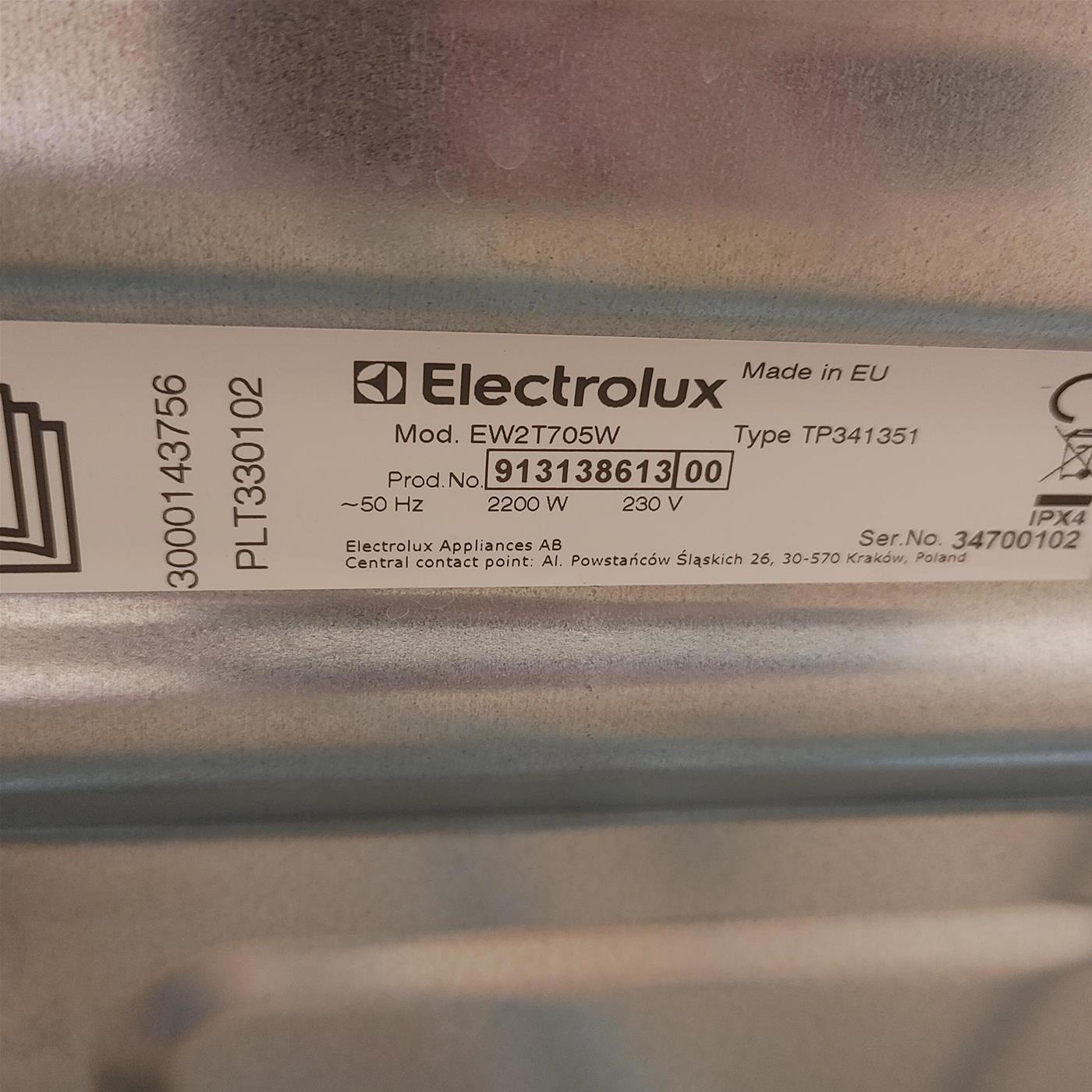 Lavatrice Electrolux EW2T705W Caricamento dall'alto 7 kg