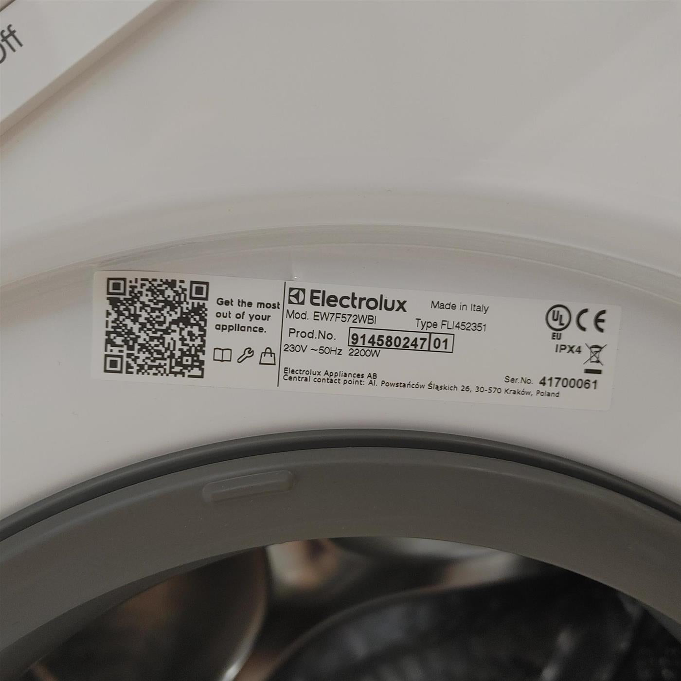 Lavatrice Electrolux EW7F572WBI 7 Kg