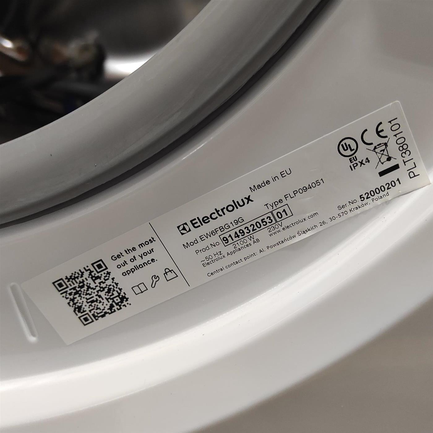 Lavatrice Electrolux EW6FBG19G 9 Kg