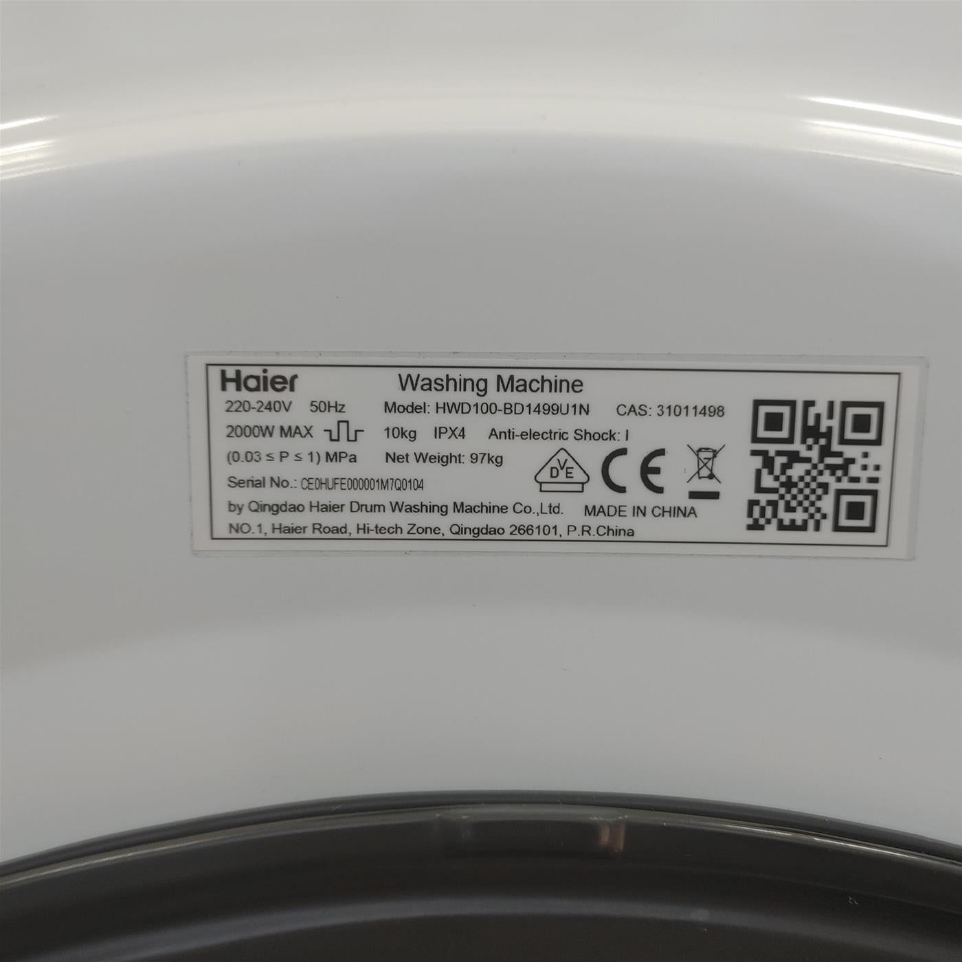 HAIER - Lavasciuga HWD100BD1499U1NI SuperDrum Series9-Bianco