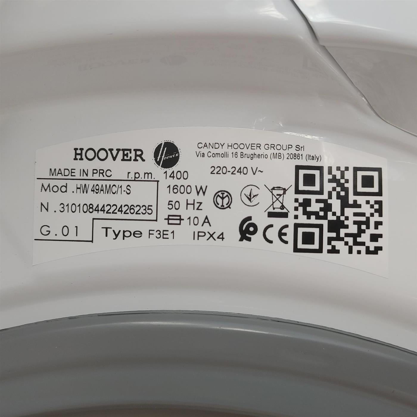 Hoover HW49AMC/1-S Lavatrice 9 Kg Classe A