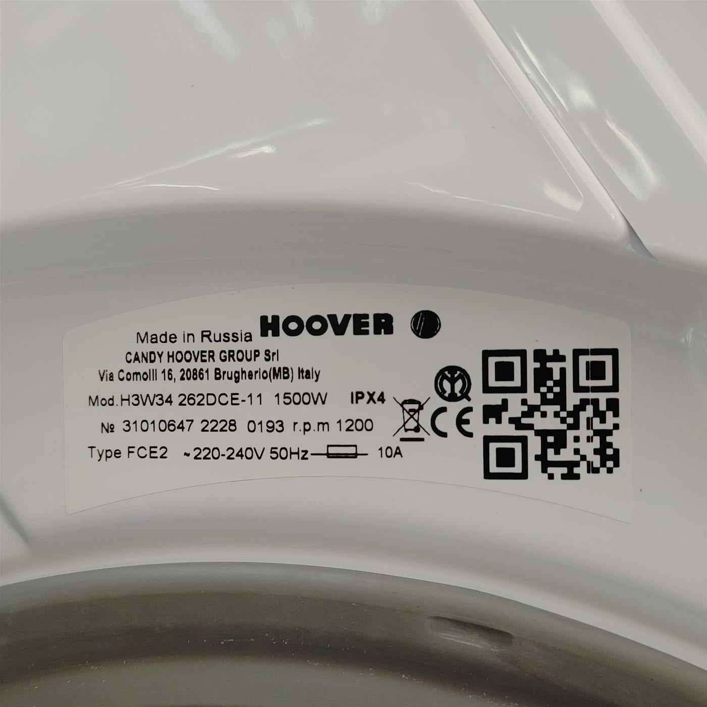 Lavatrice Hoover H-WASH 300 LITE H3W34 262DCE-11 Caricamento frontale 6 kg 1200 Giri/min Bianco