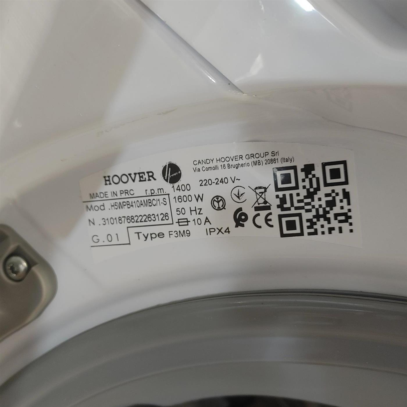 Hoover H-WASH 550 H5WPB410AMBC/1-S lavatrice Caricamento frontale 10 kg 1400 Giri/min A Bianco
