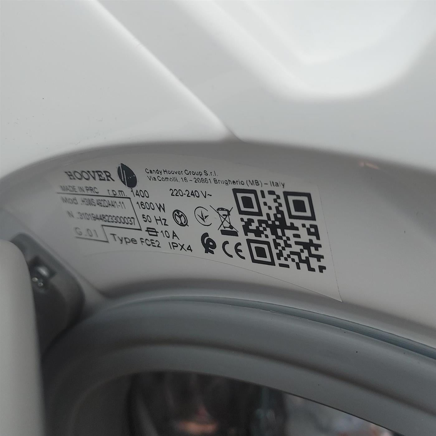 Lavatrice Hoover H-WASH 300 LITE H3WS 492DA4/1-11 Carica frontale 9 kg 1400 giri Bianco