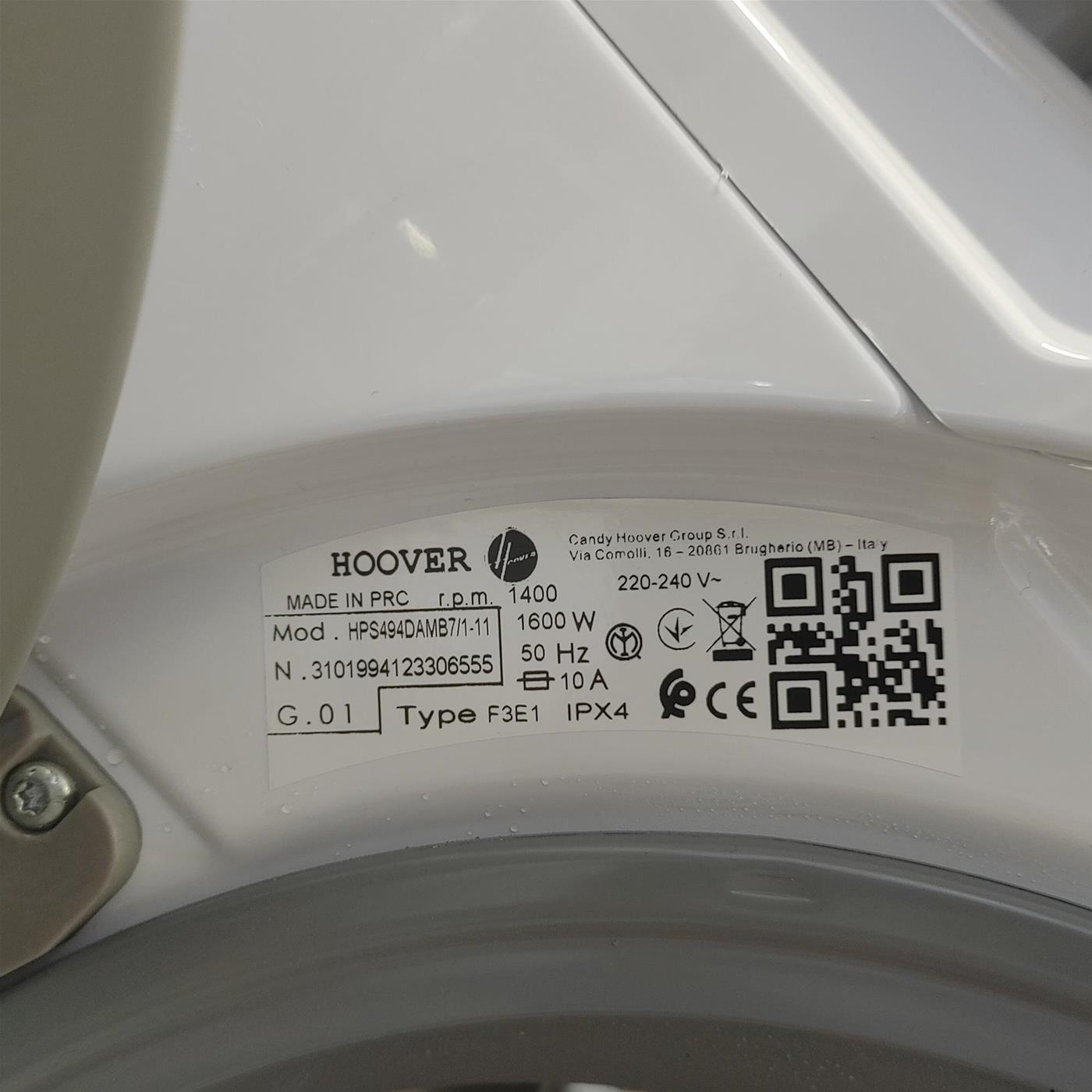 Hoover LINK PRO, Lavatrice 9kg, Classe A-15%, 1400 giri, Bianco, HPS49