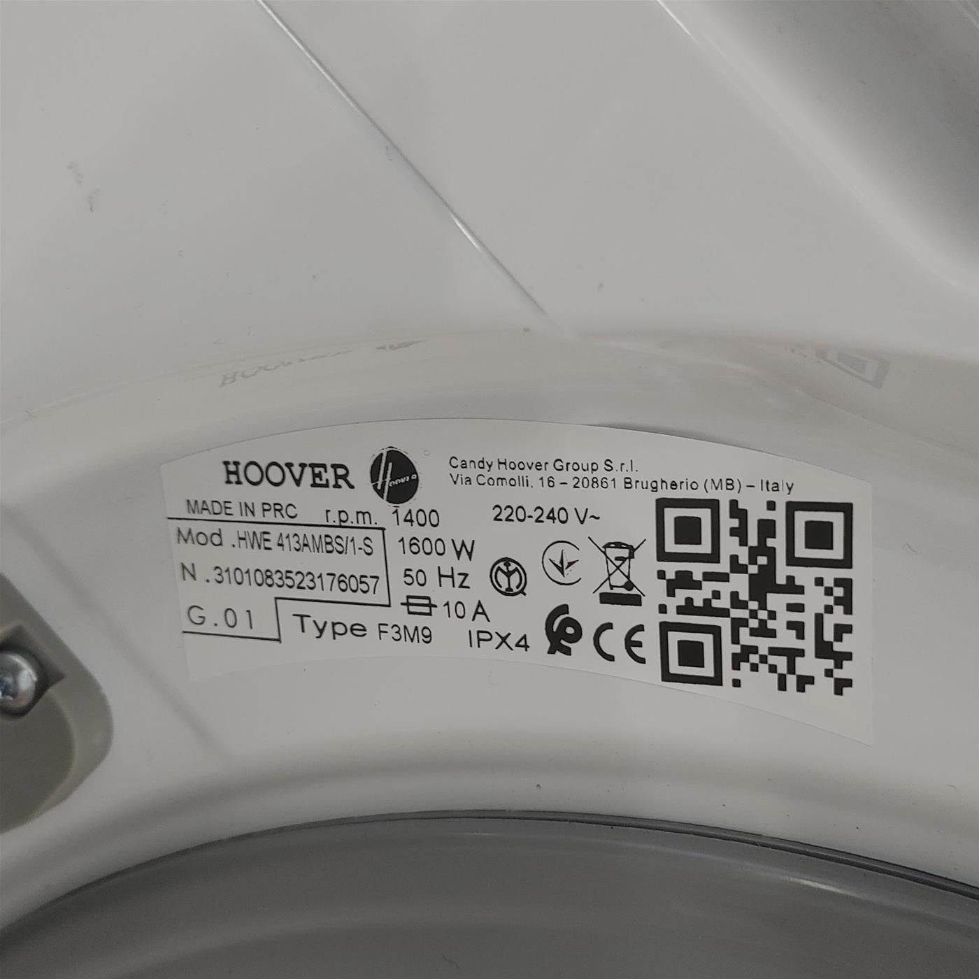 Lavatrice Hoover H-WASH 500 HWE 413AMBS/1-S Carica frontale 13 kg 1400 giri Bianco