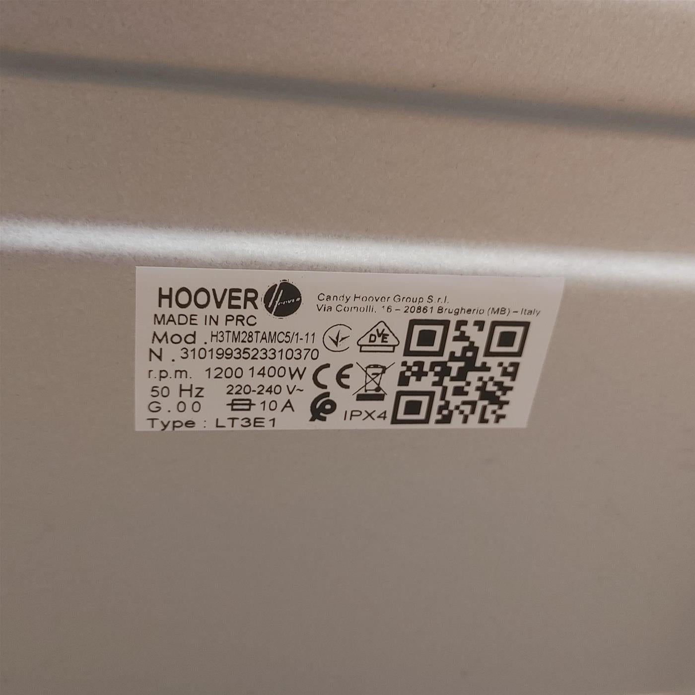 Lavatrice Hoover H-WASH 300 PLUS H3TM28TAMC5/1-11 Caricamento dall'alto 8 kg 1200 Giri/min Bianco