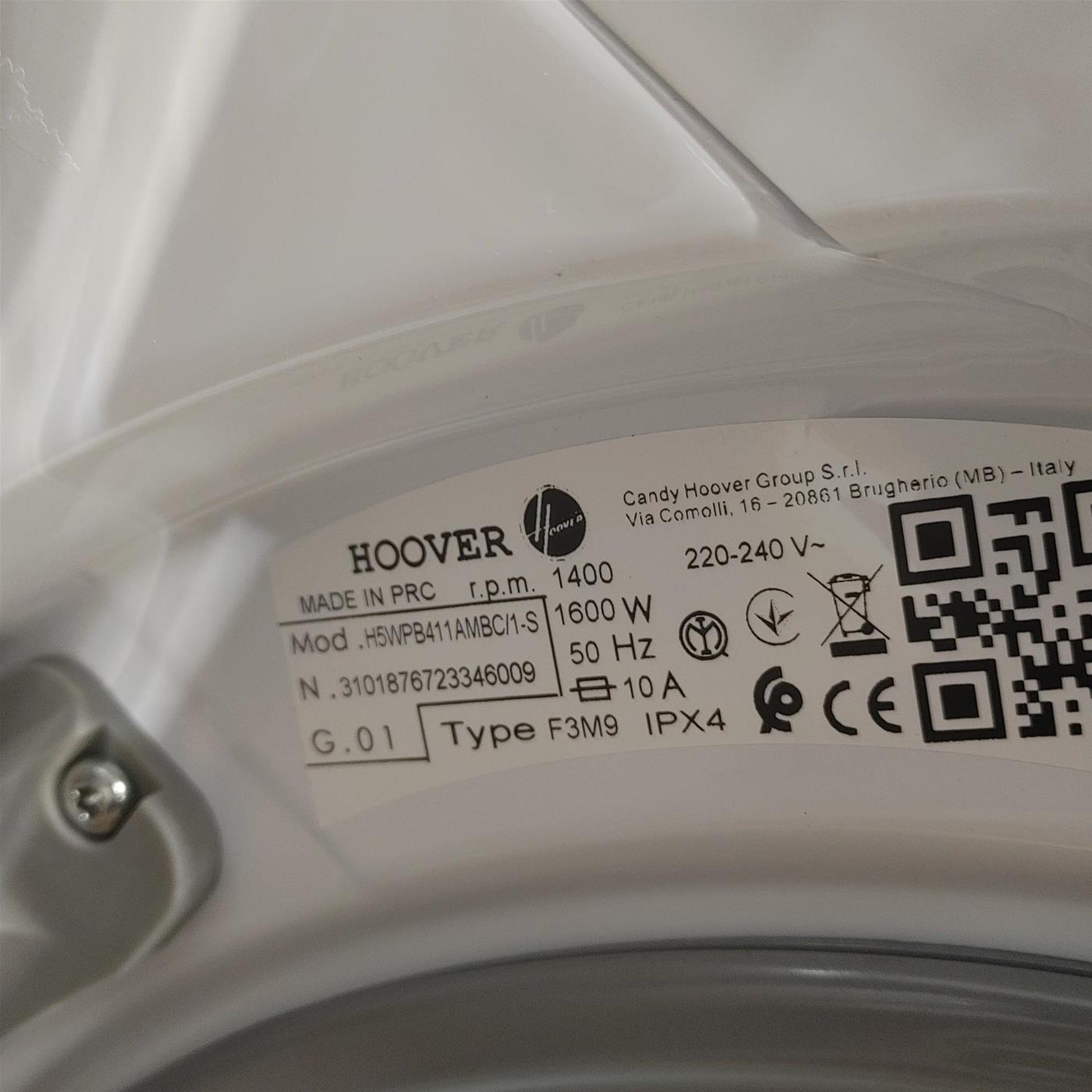 Lavatrice Hoover H-WASH 550 H5WPB411AMBC/1-S Carica frontale 11 kg 1400 giri Bianco