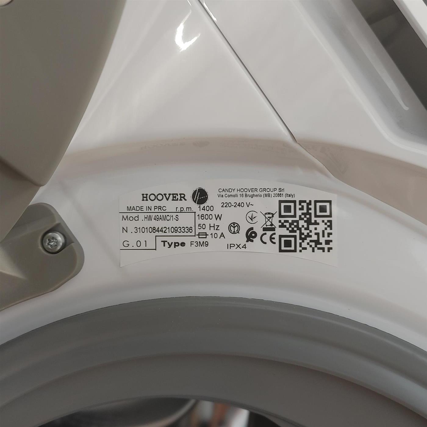 Hoover HW49AMC/1-S Lavatrice 9 Kg Classe A