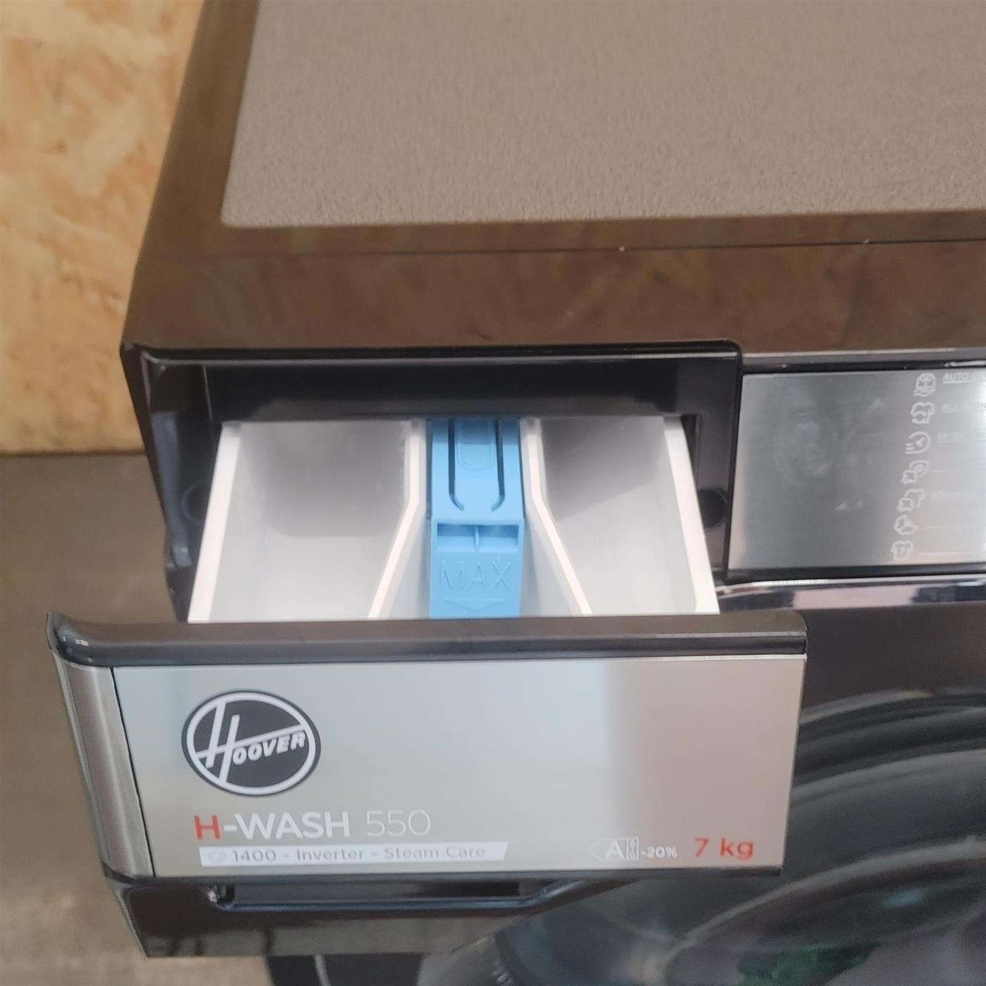 Hoover H-WASH 550 , Lavatrice Slim 7kg, Classe A-20%, 1400 Giri, Nero, H5WPB447AMBCB8-S