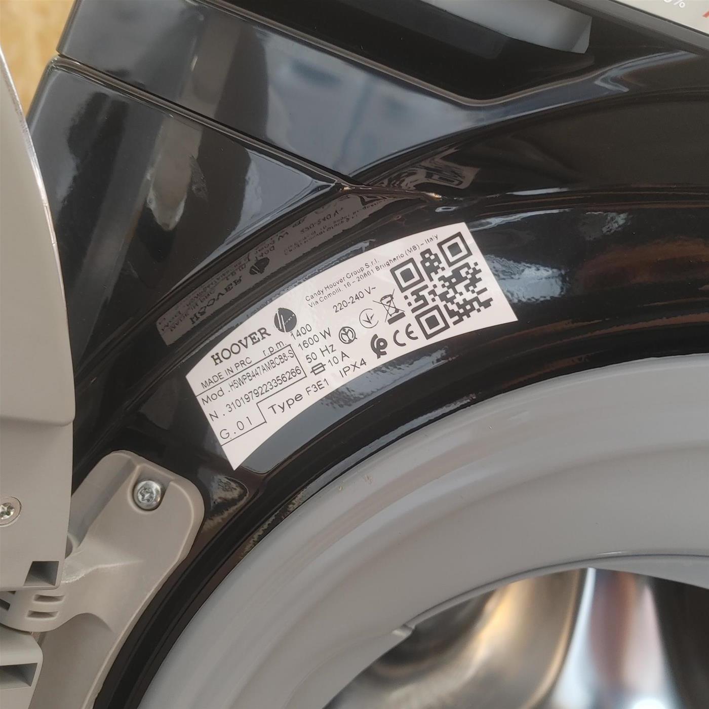Hoover H-WASH 550 , Lavatrice Slim 7kg, Classe A-20%, 1400 Giri, Nero, H5WPB447AMBCB8-S